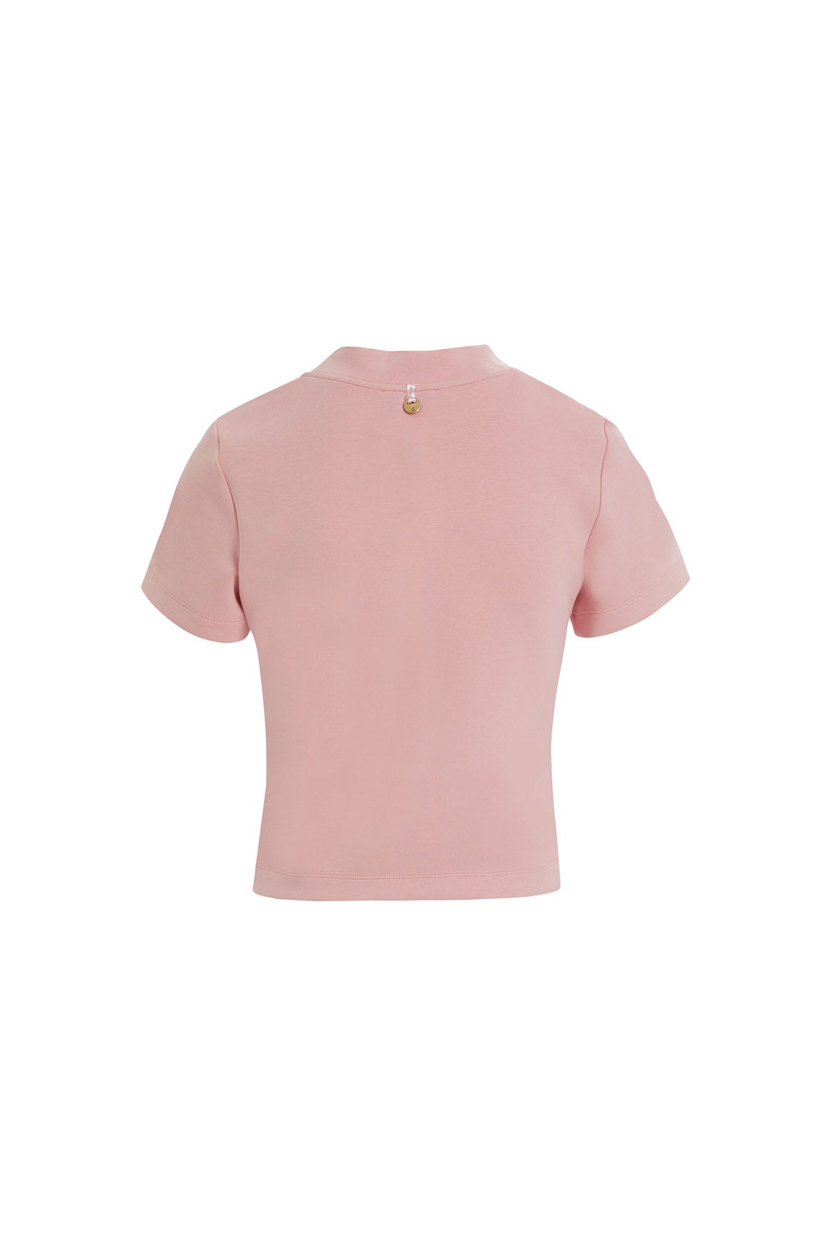 Metal Aksesuarlı Pembe T-shirt