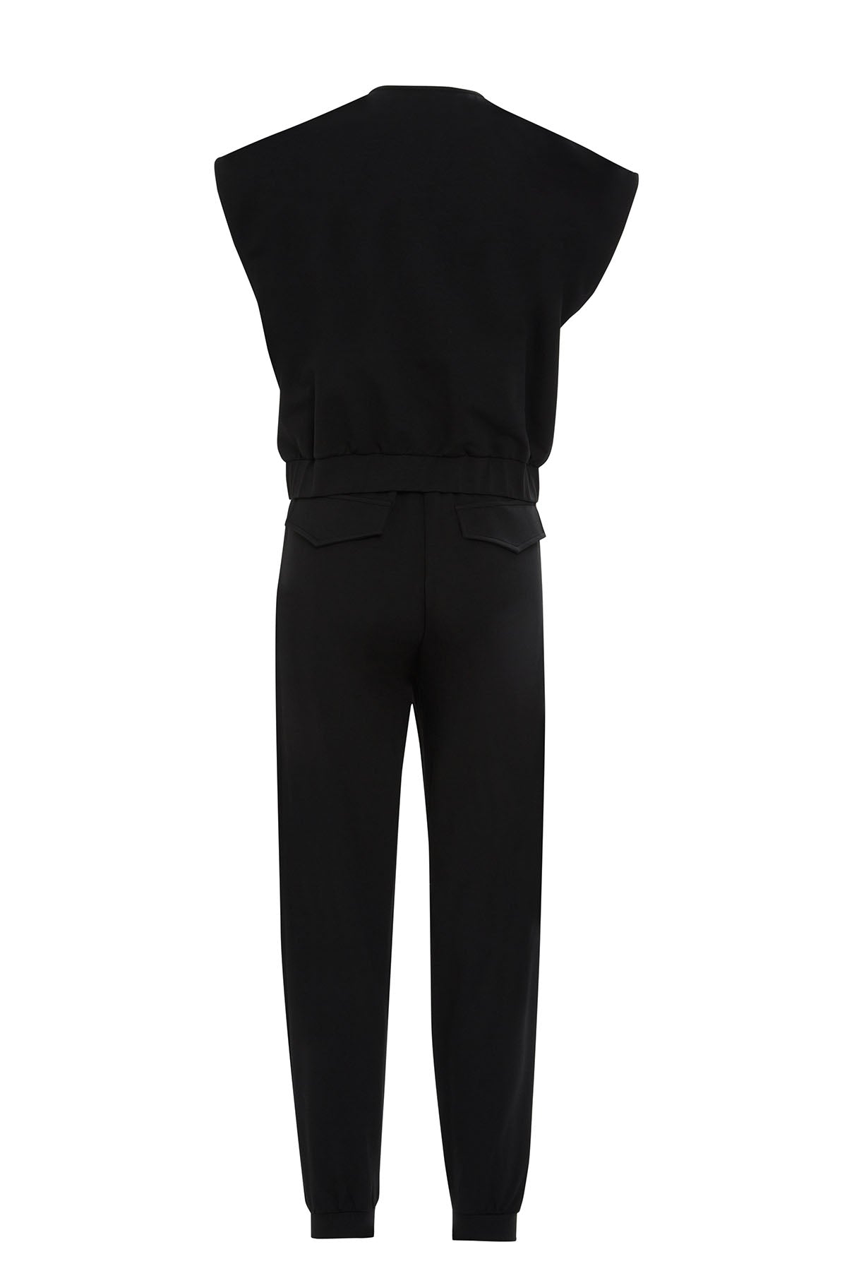 Çıtçıtlı Yelek Ve Havuç Pantolonlu Eşofman Takımı