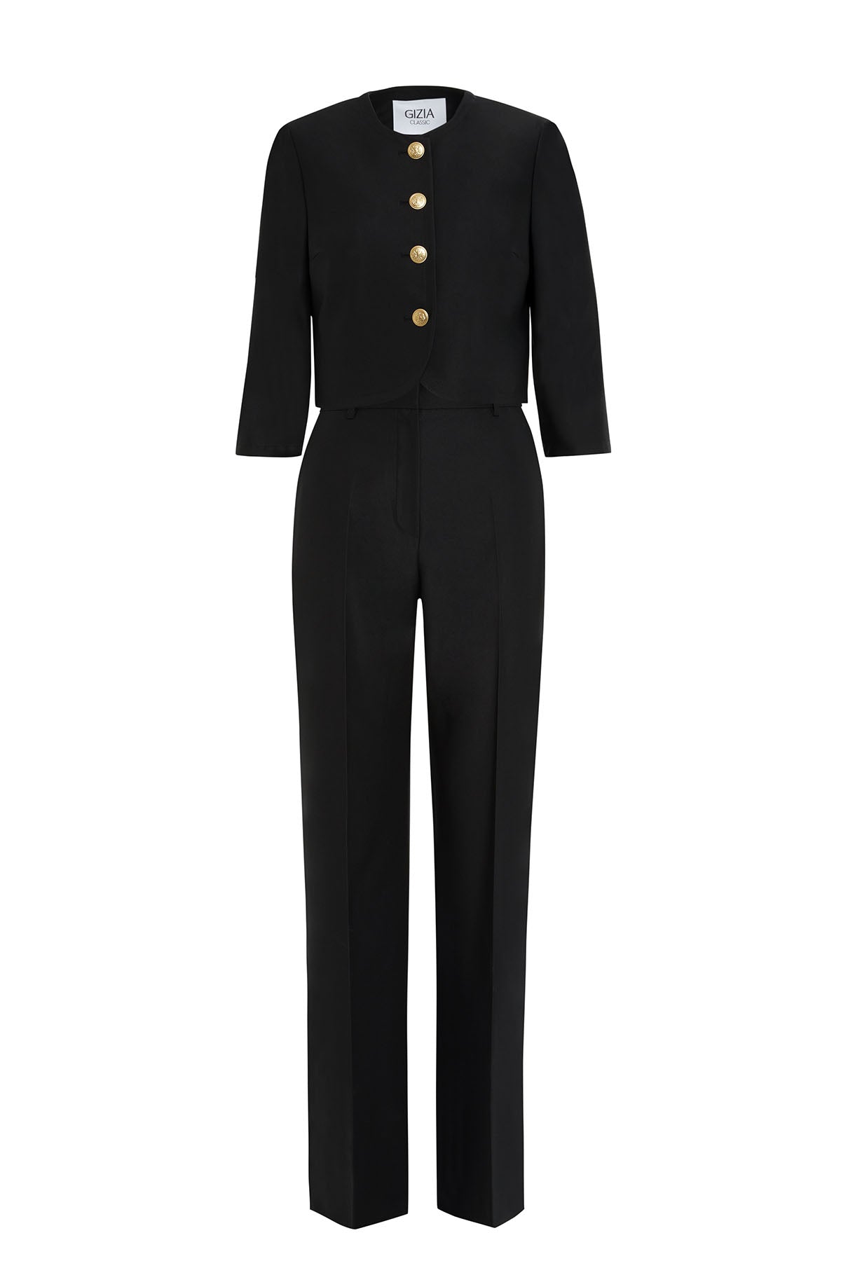 Kısa Ceket Atlet Ve Geniş Paça Pantolonlu Üçlü Takım