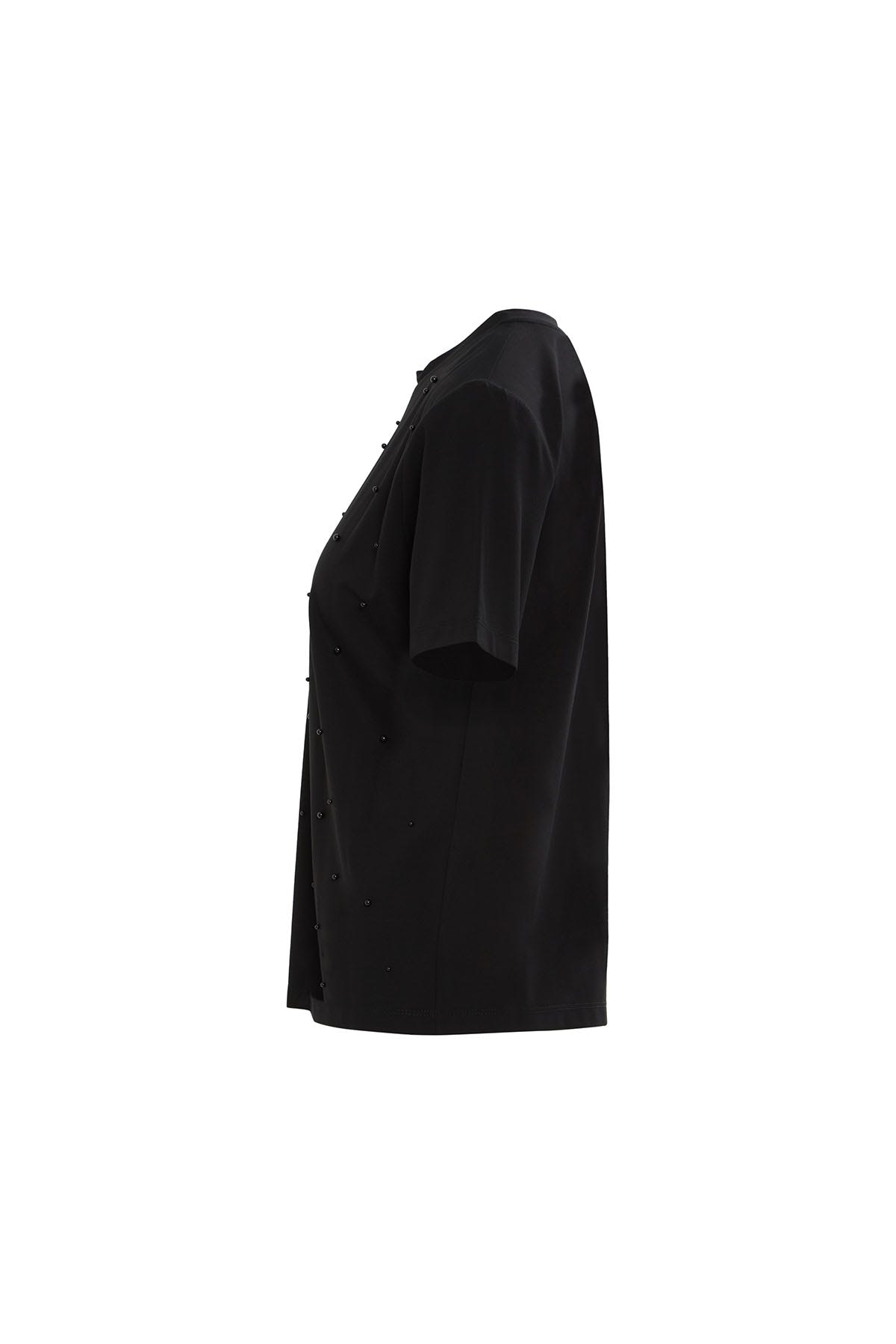 İnci Detaylı Bisiklet Yaka T-shirt