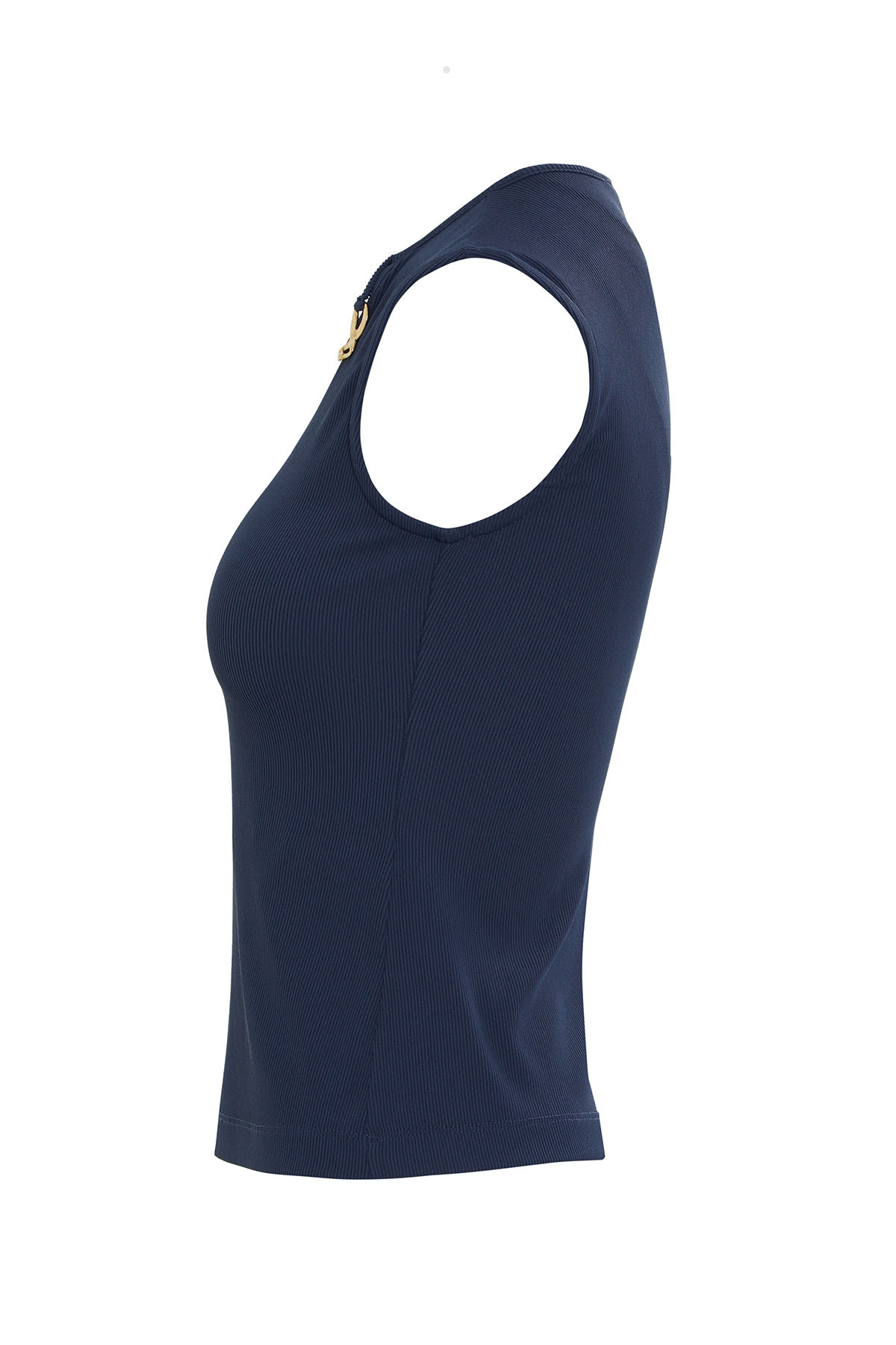 Yaka Aksesuar Detaylı Kolsuz Bluz