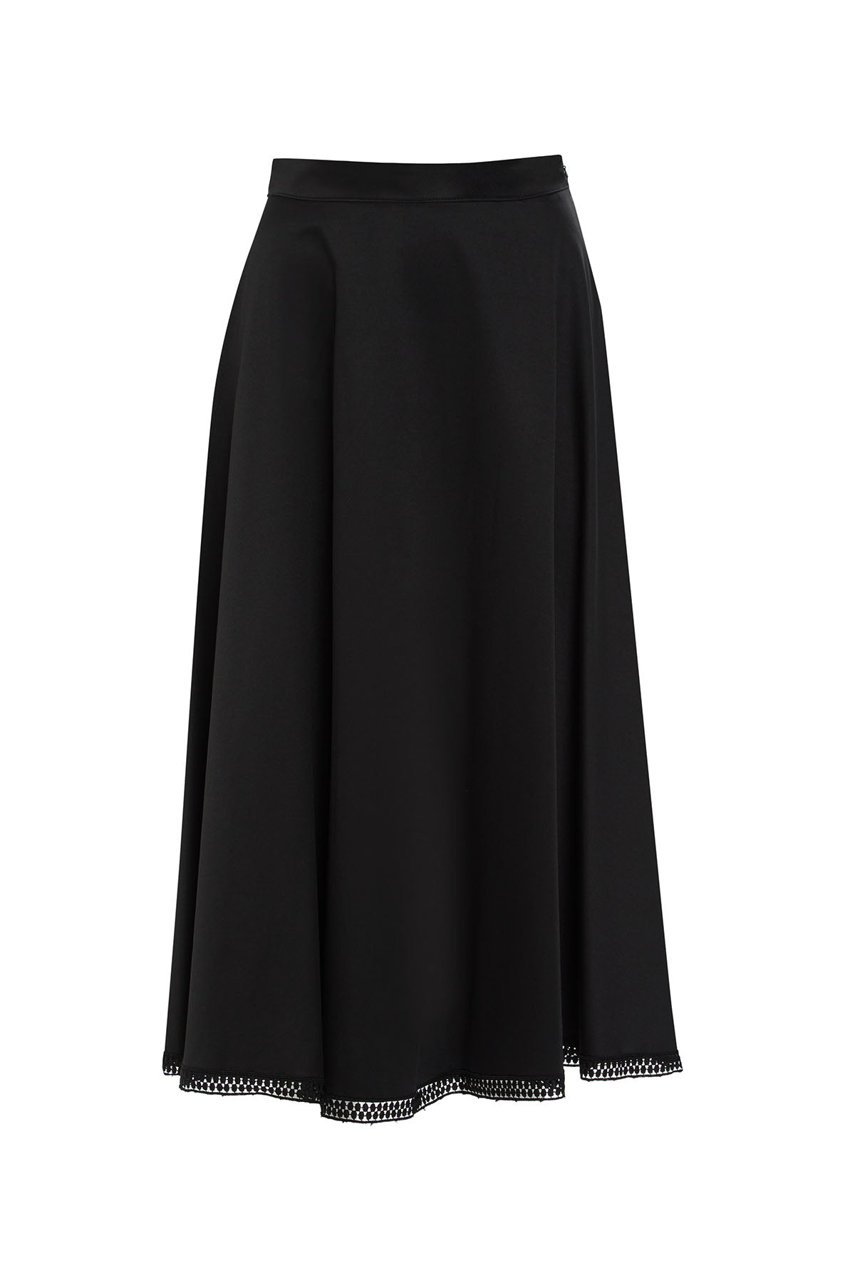 Etek Ucu Dantelli Midi Etek