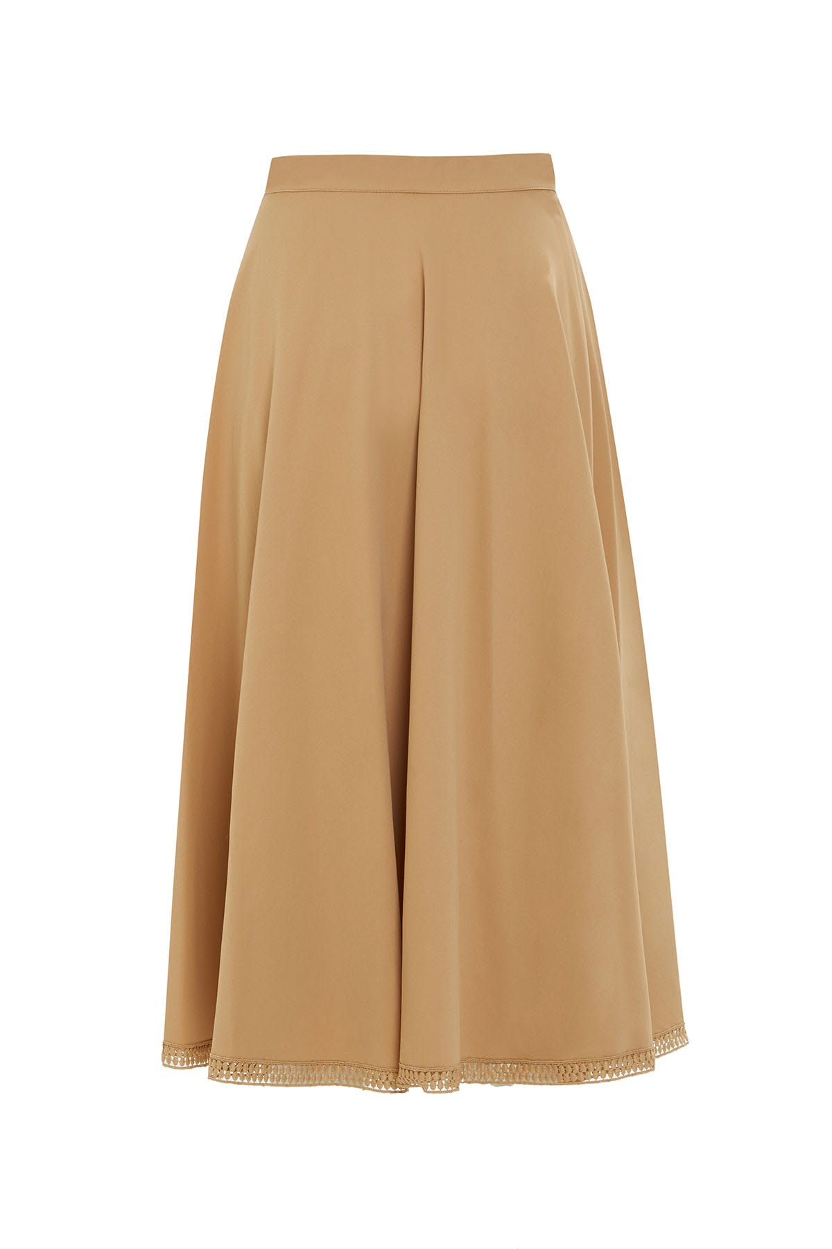 Etek Ucu Dantelli Midi Etek