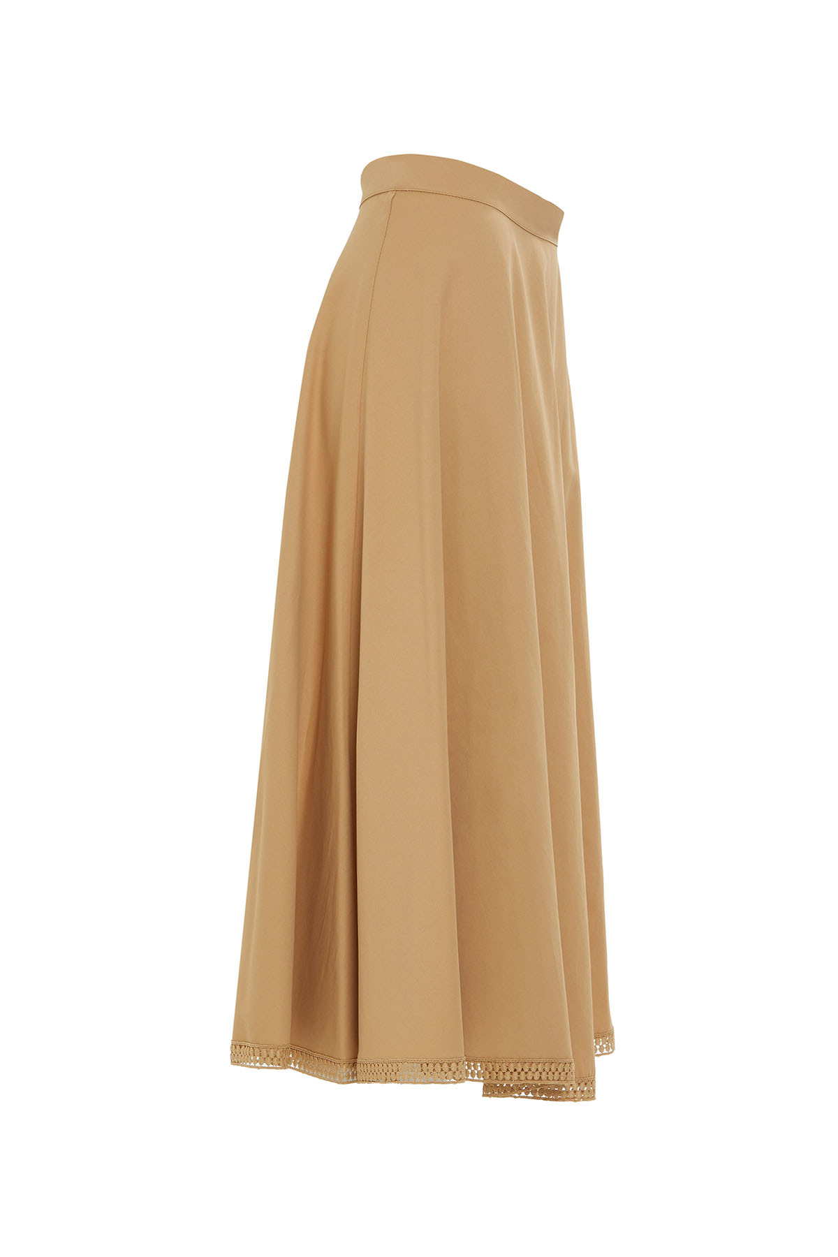 Etek Ucu Dantelli Midi Etek