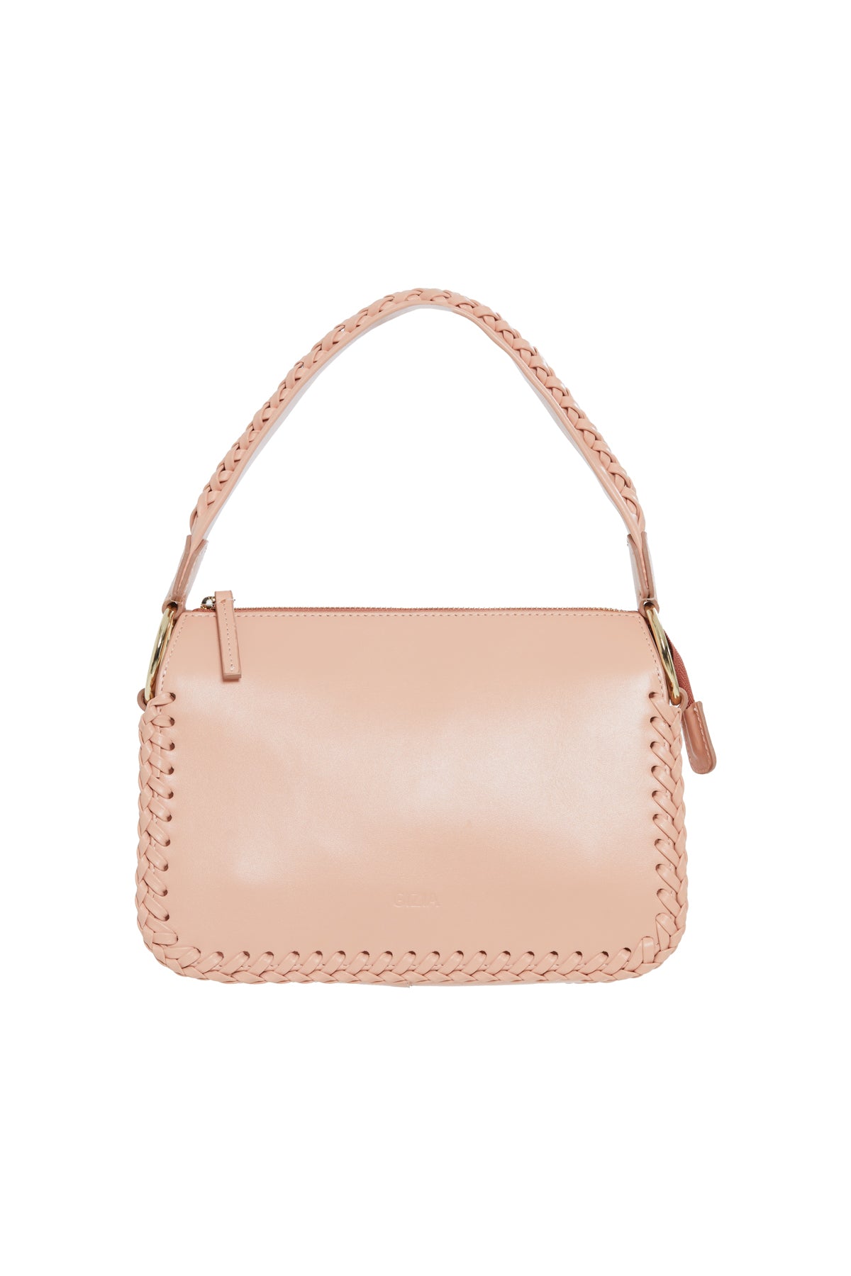 Örgü Detayli Yeşil Deri El Çantasi