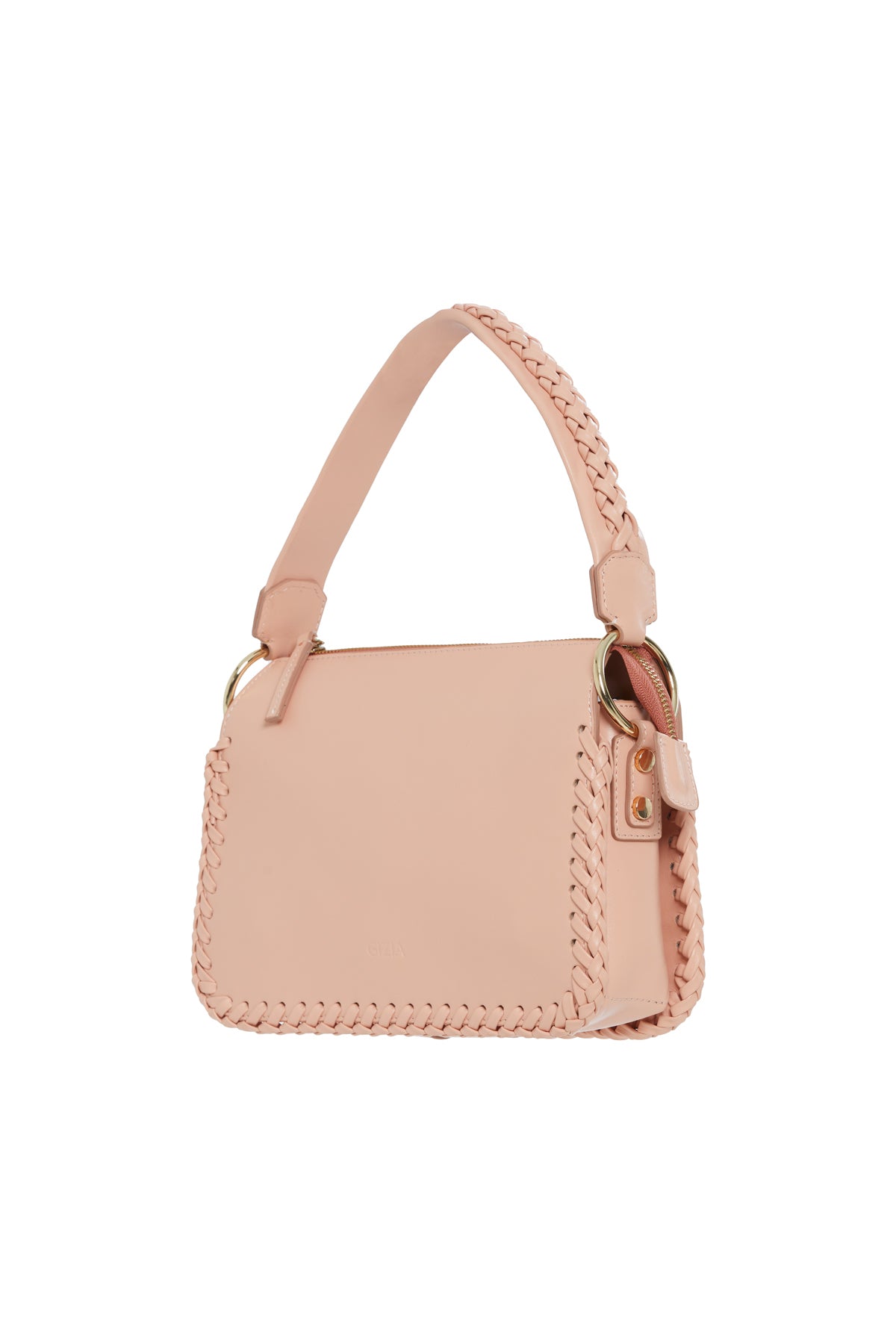 Örgü Detayli Yeşil Deri El Çantasi