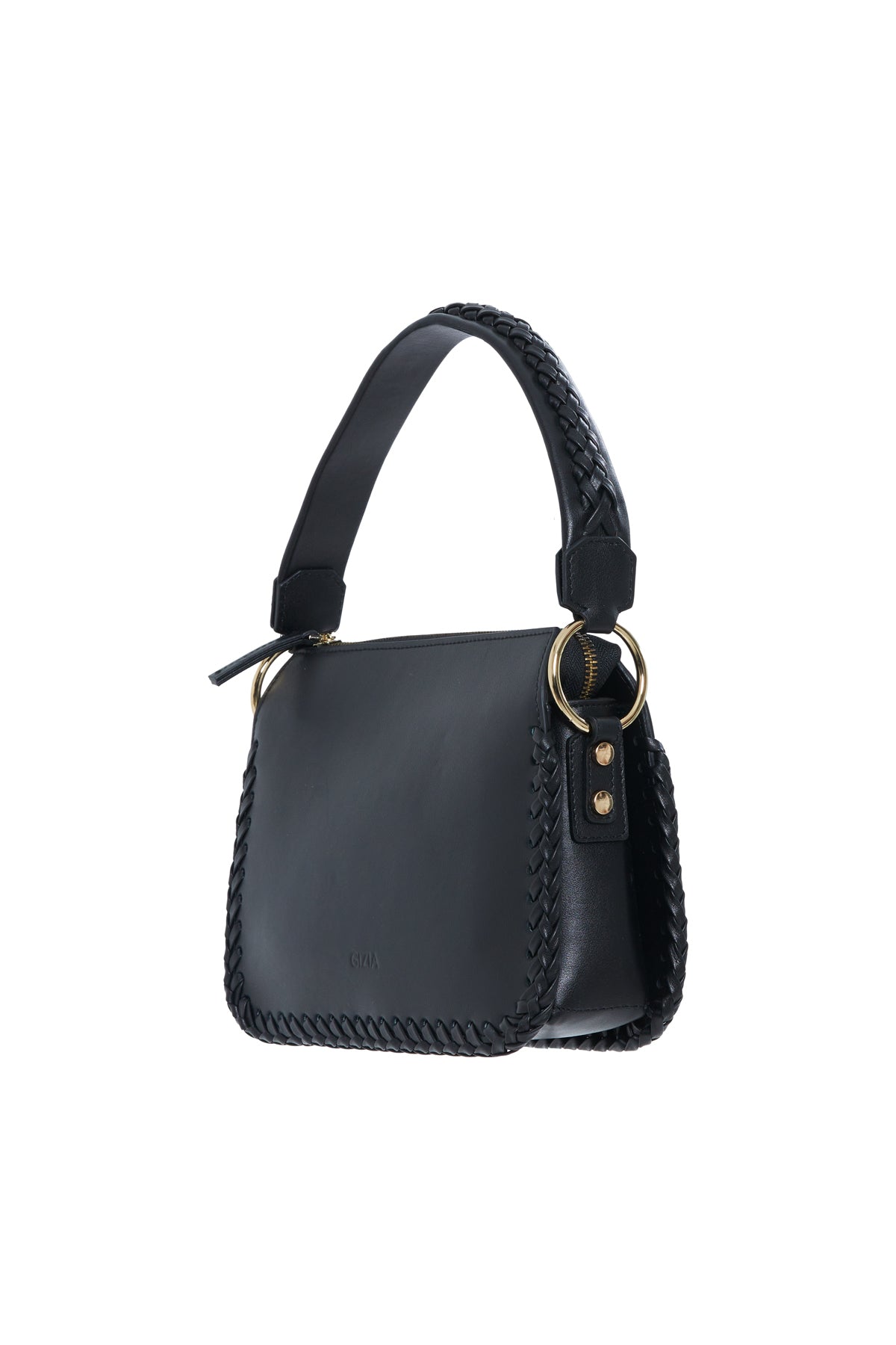 Örgü Detayli Yeşil Deri El Çantasi