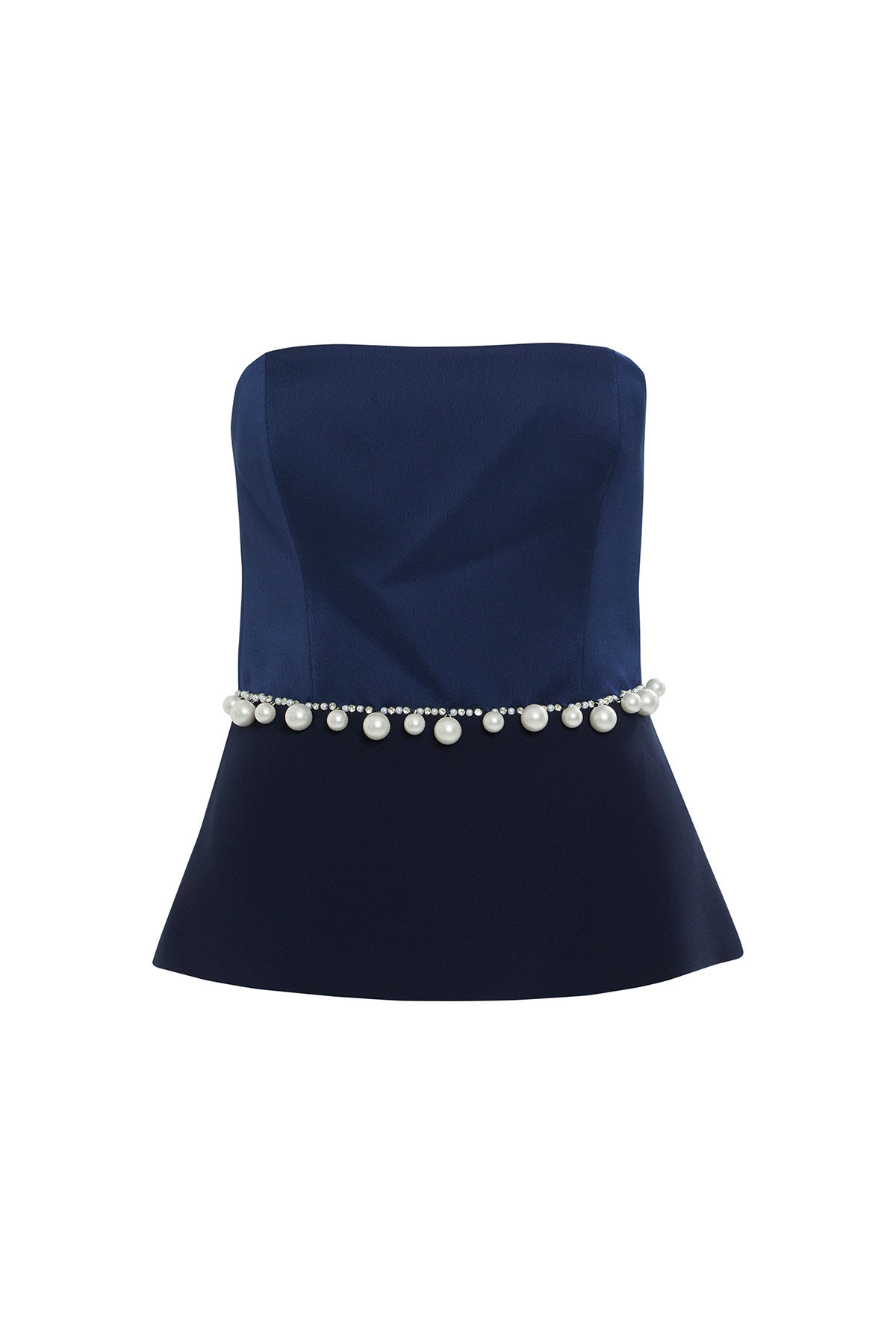 İşlemeli Straplez Bluz