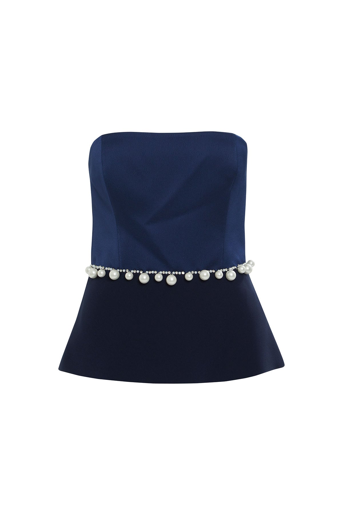 İşlemeli Straplez Bluz