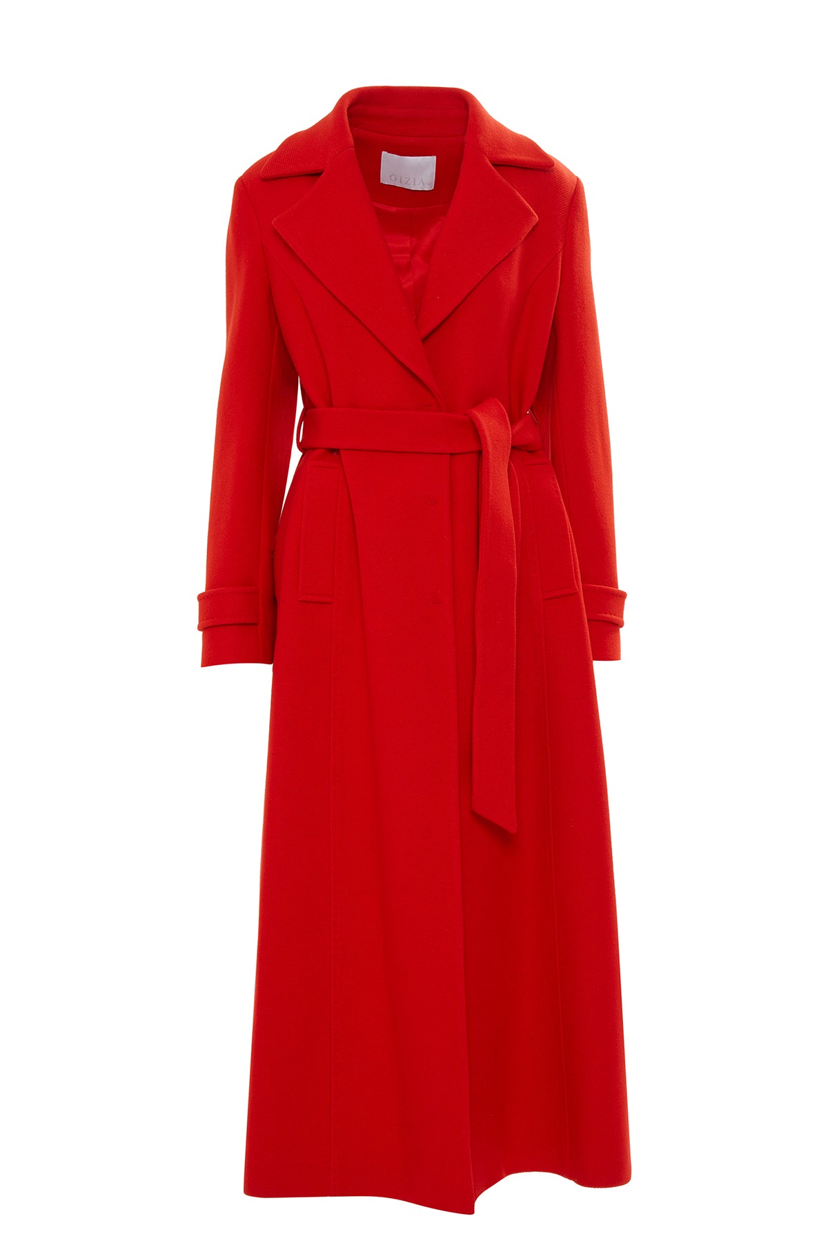 Seyyar Kuşak Detaylı Uzun Kaşe Kaban