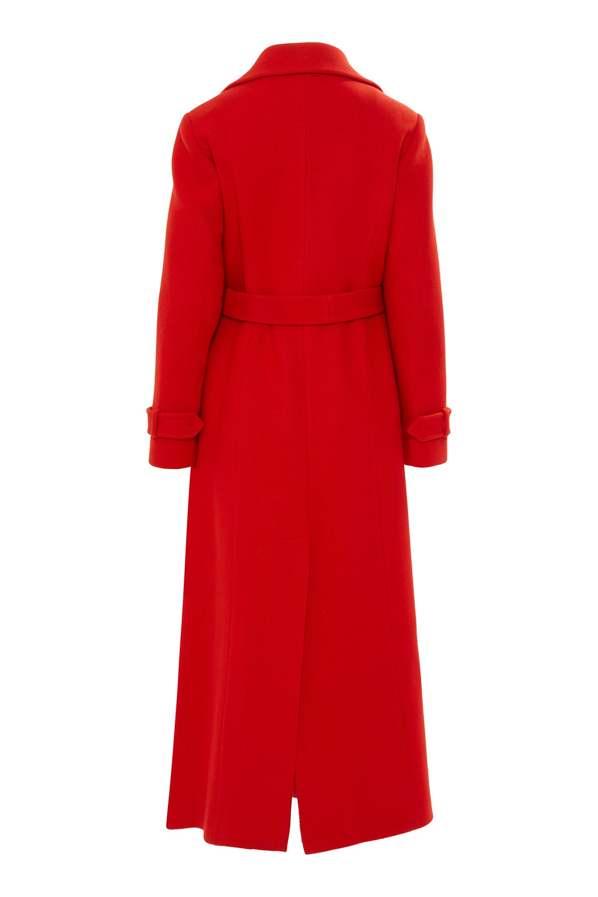 Seyyar Kuşak Detaylı Uzun Kaşe Kaban