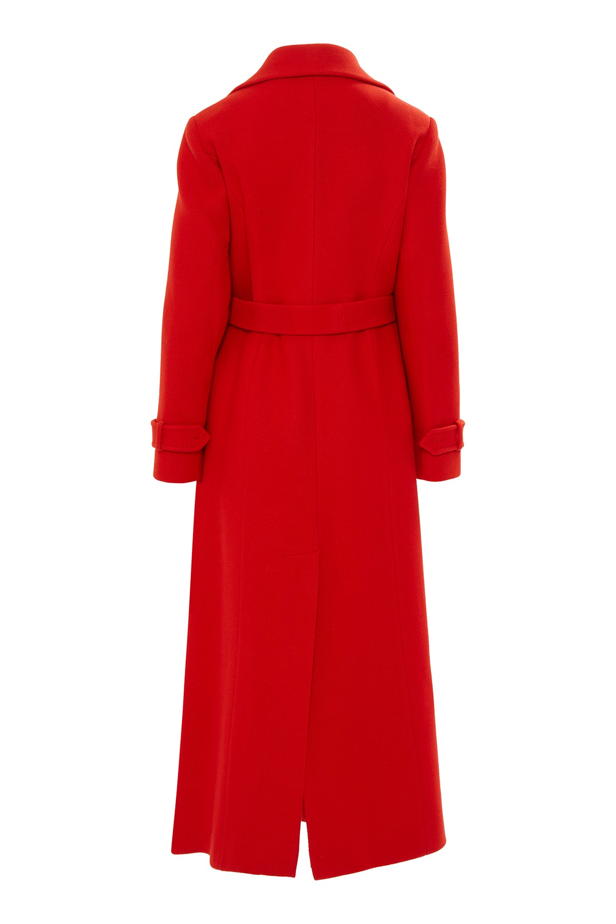 Seyyar Kuşak Detaylı Uzun Kaşe Kaban