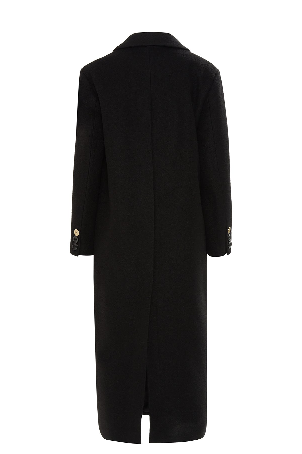 Önü Düğmeli Arkası Yırtmaçlı Midi Boy Kaşe Kaban