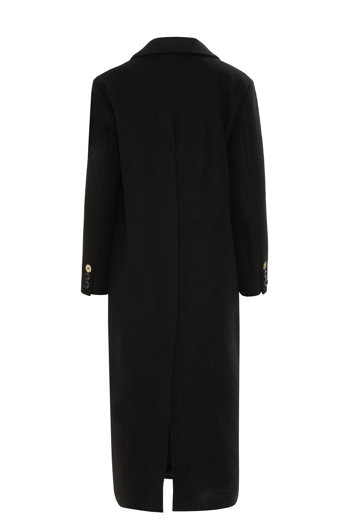 Önü Düğmeli Arkası Yırtmaçlı Midi Boy Kaşe Kaban