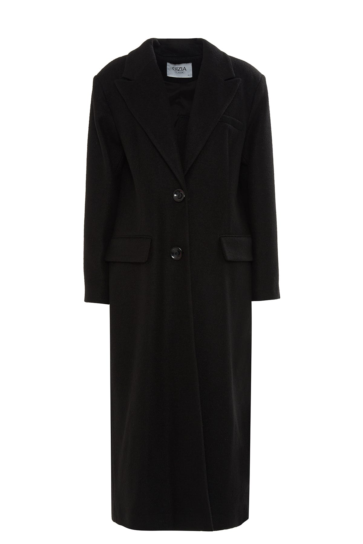 Önü Düğmeli Arkası Yırtmaçlı Midi Boy Kaşe Kaban