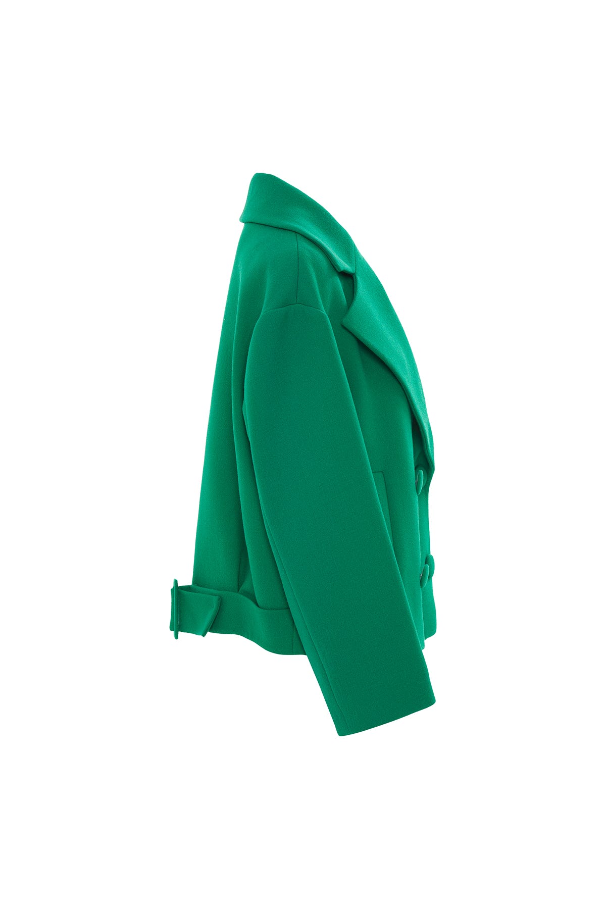 Etek Ucu Tokalı Kısa Kaşe Kaban