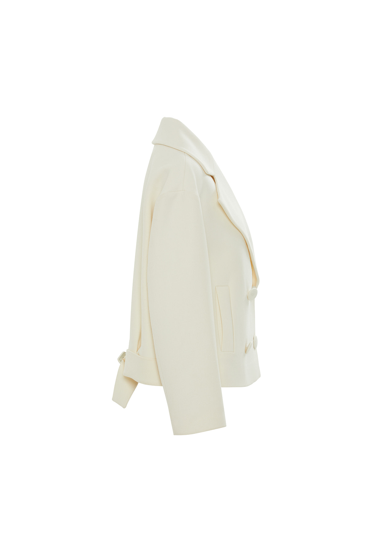 Etek Ucu Tokalı Kısa Kaşe Kaban