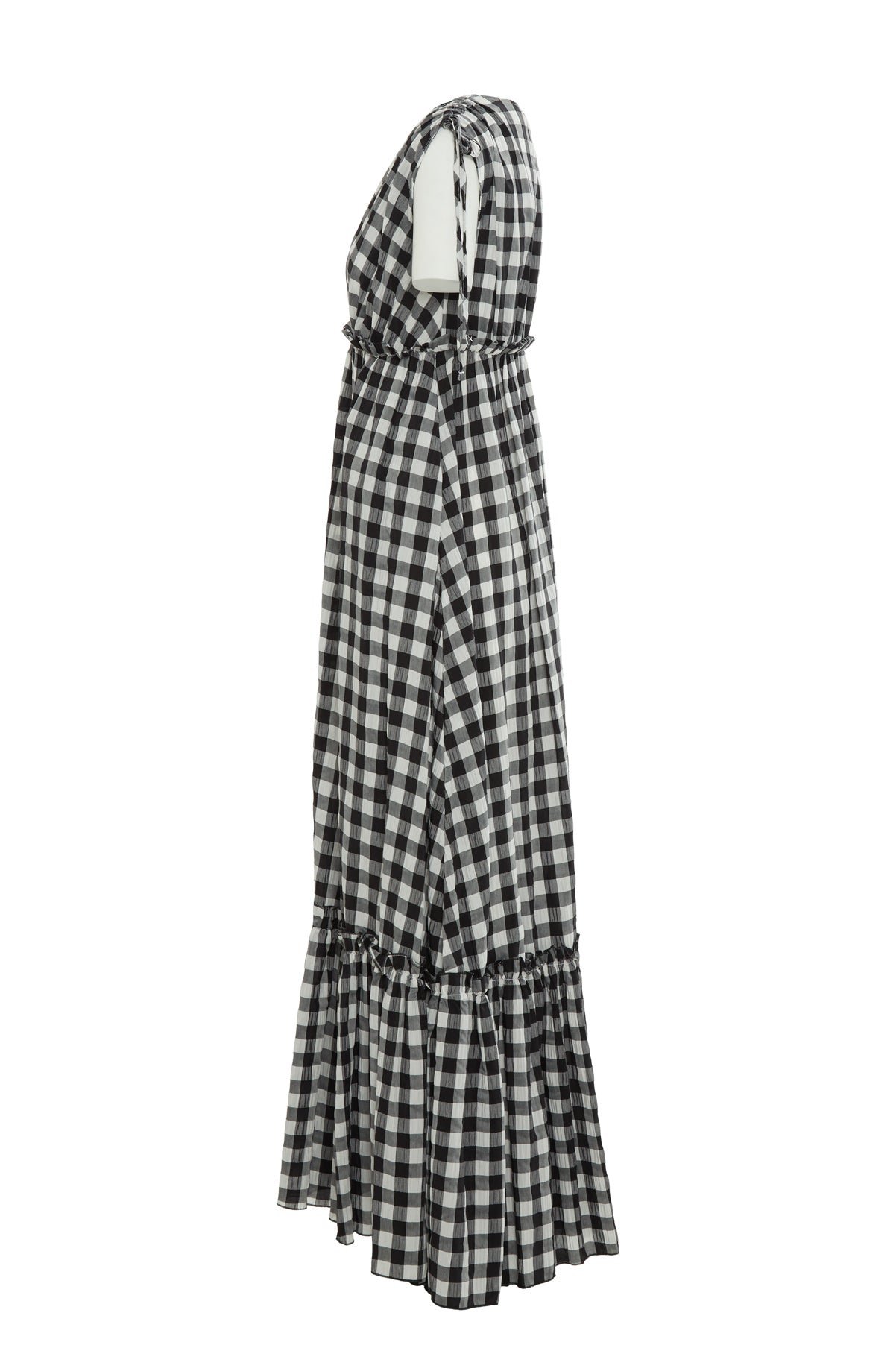 Pötikare Desenli V Yaka Uzun Elbise