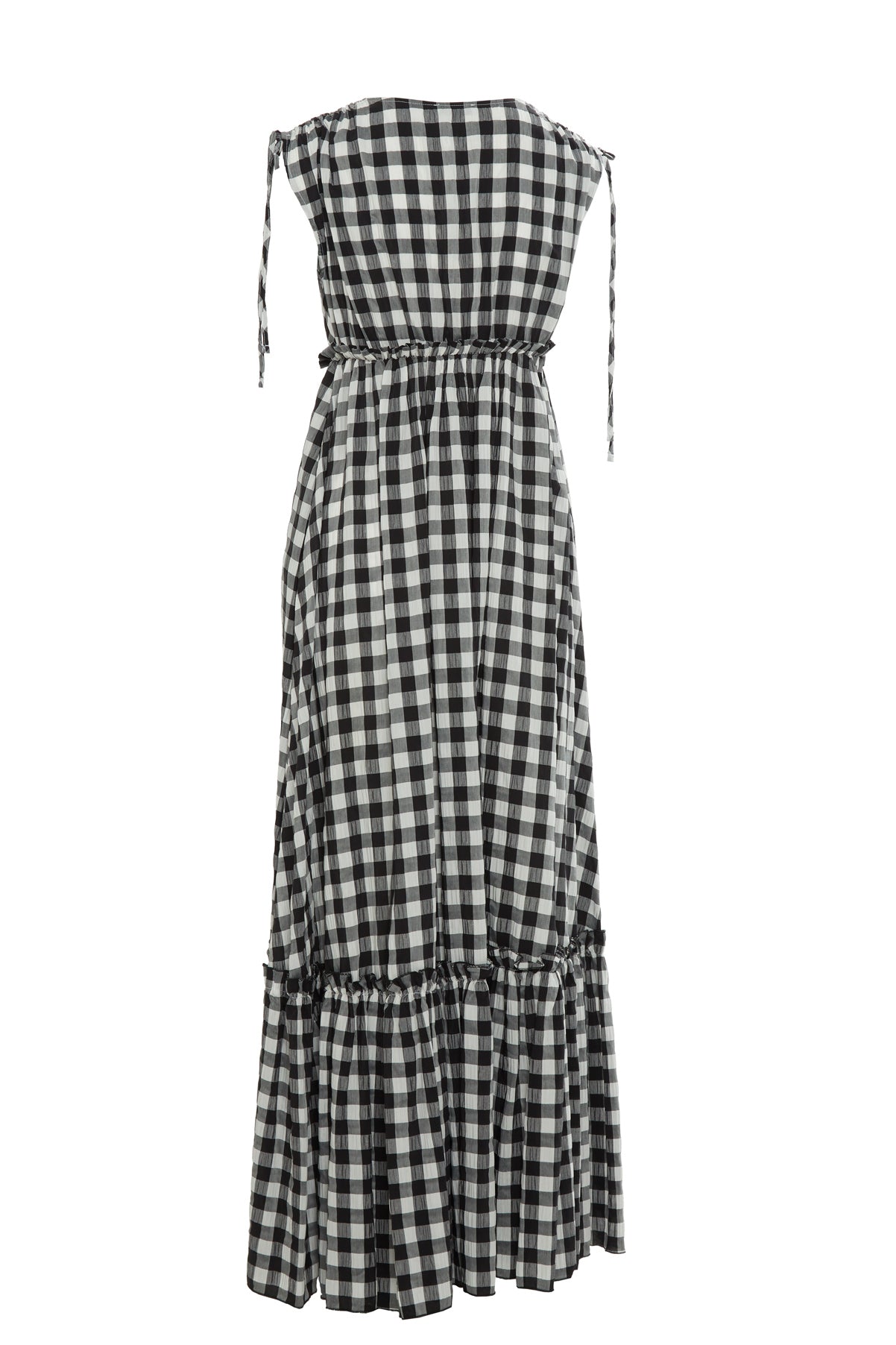 Pötikare Desenli V Yaka Uzun Elbise