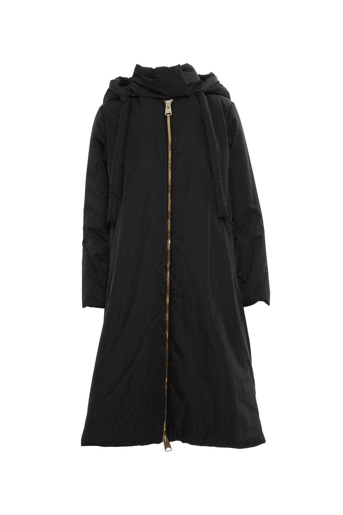 Kapüşonlu Uzun Kaz Tüylü Mont