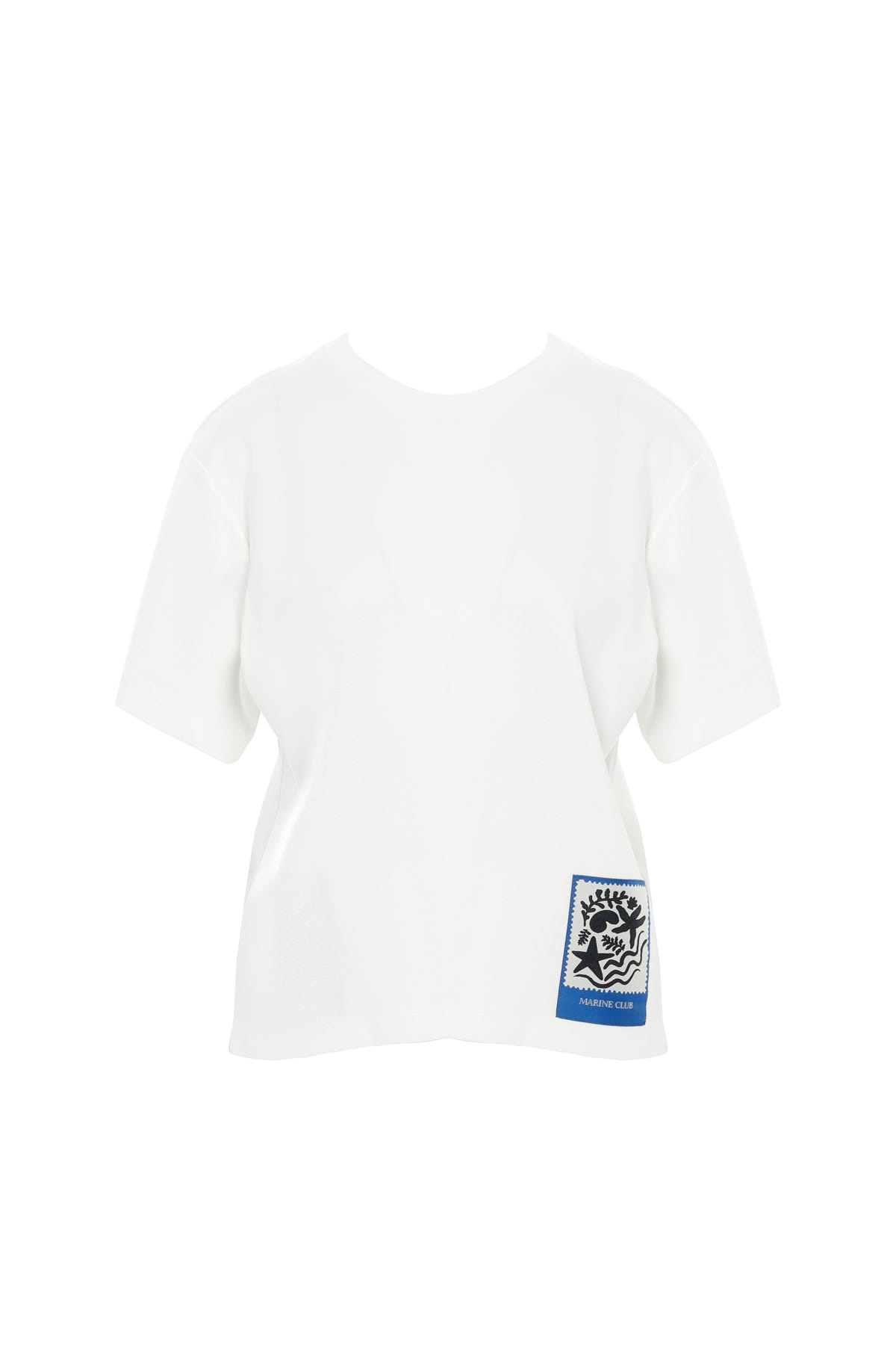 Etiket Detaylı Ekru T-shirt