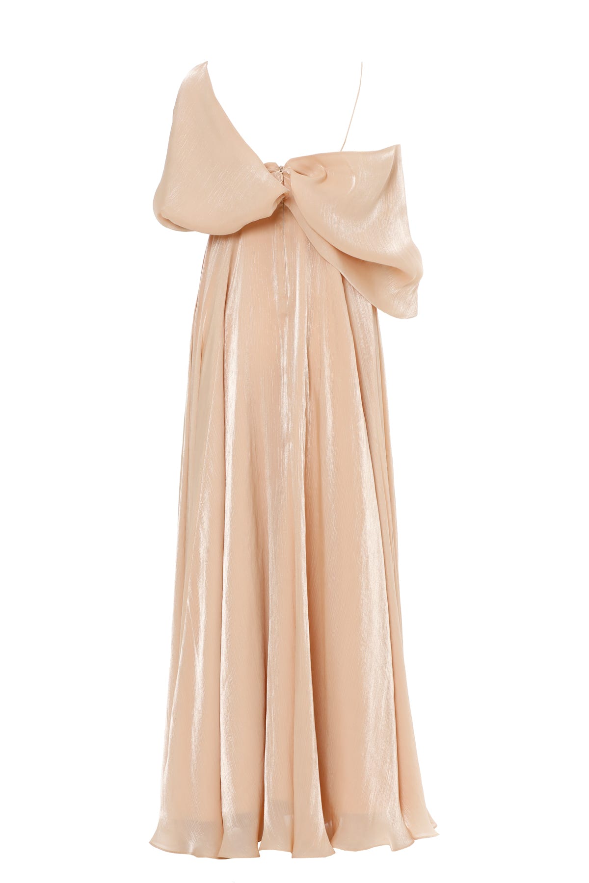 Omuz Drapeli Uzun Elbise