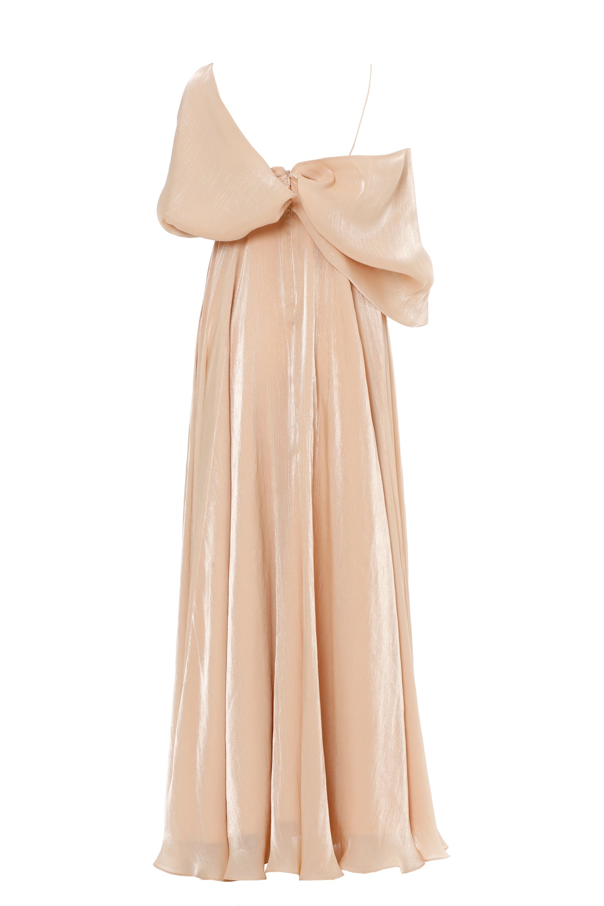 Omuz Drapeli Uzun Elbise