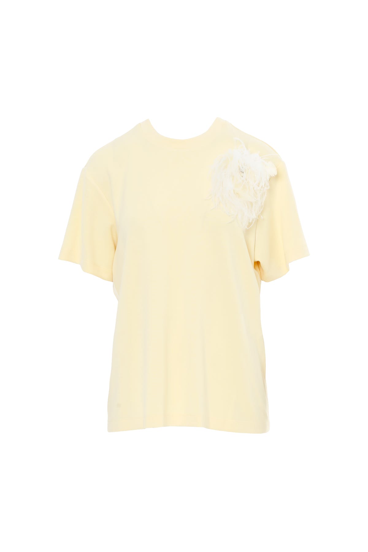 Tüy İşlemeli Sarı T-shirt