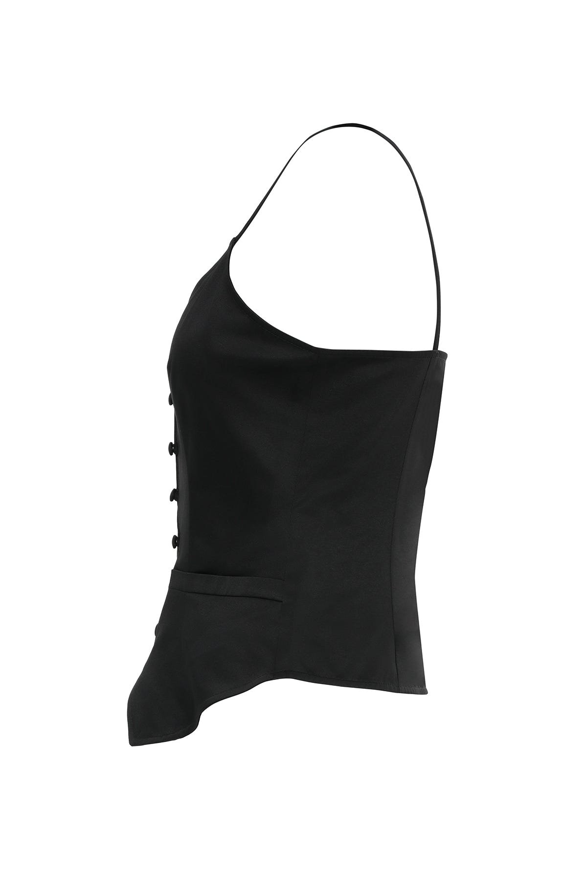 Önden Düğmeli İp Askılı Bluz