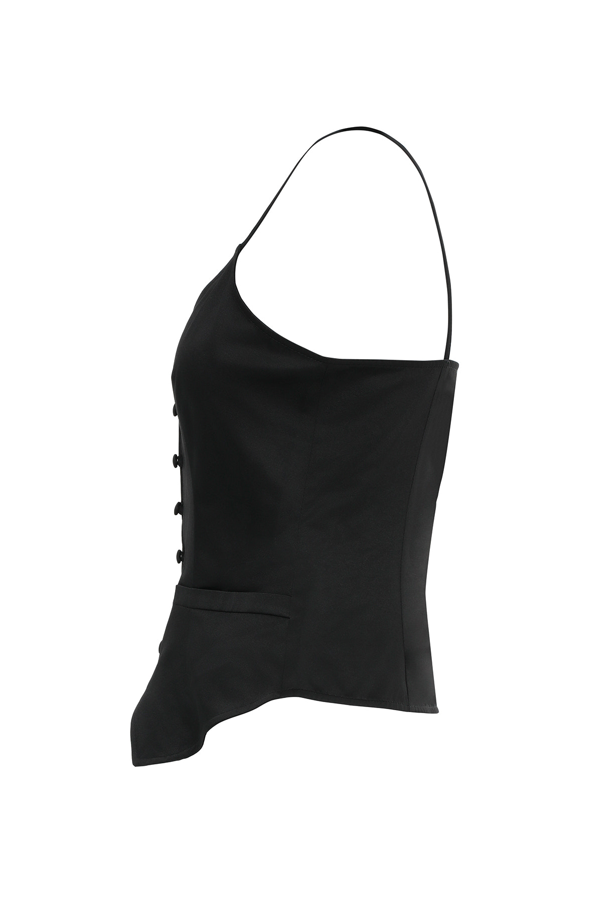 Önden Düğmeli İp Askılı Bluz