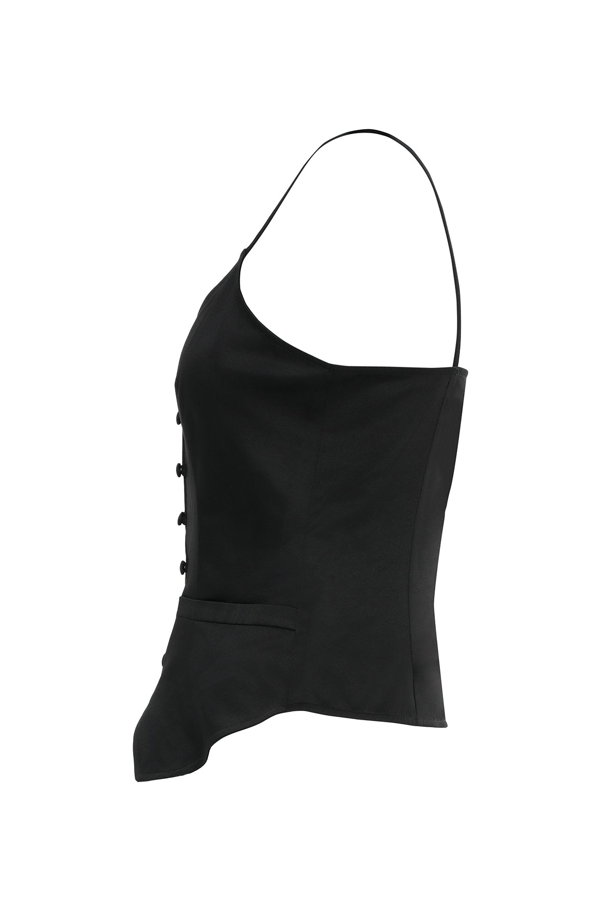 Önden Düğmeli İp Askılı Bluz