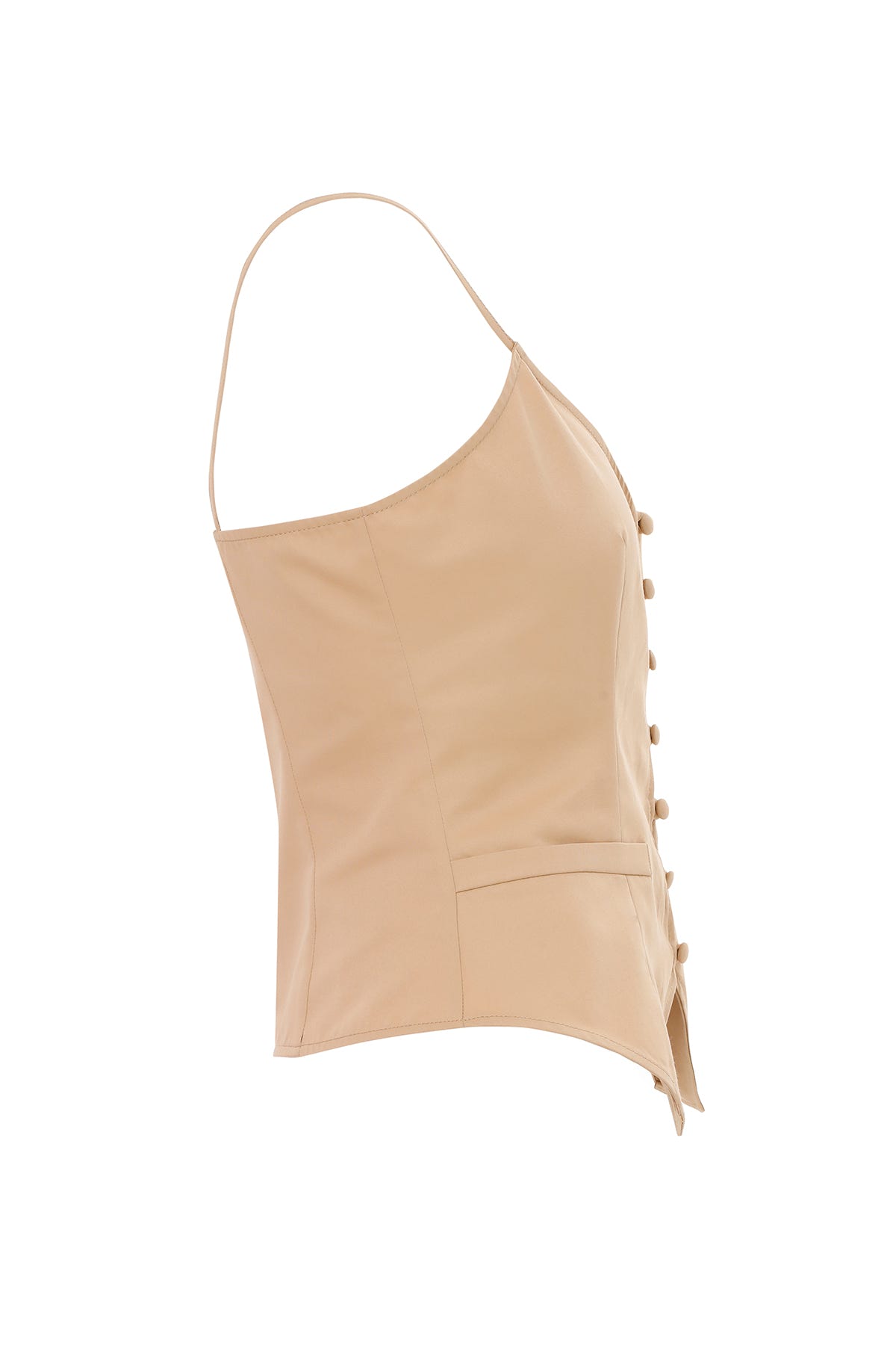 Önden Düğmeli İp Askılı Bluz