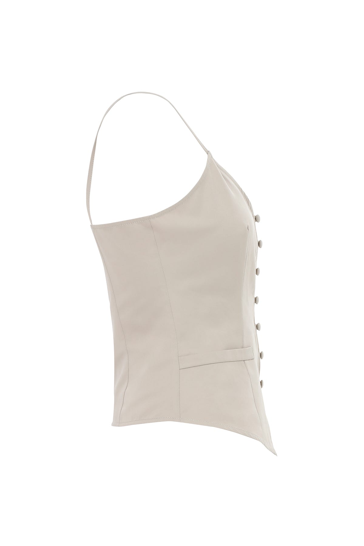 Önden Düğmeli İp Askılı Bluz