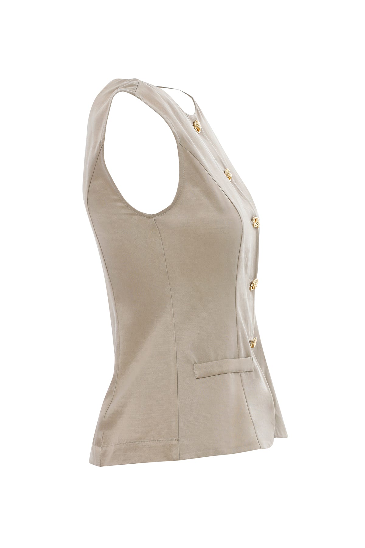 Süs Cepli Kolsuz Bluz