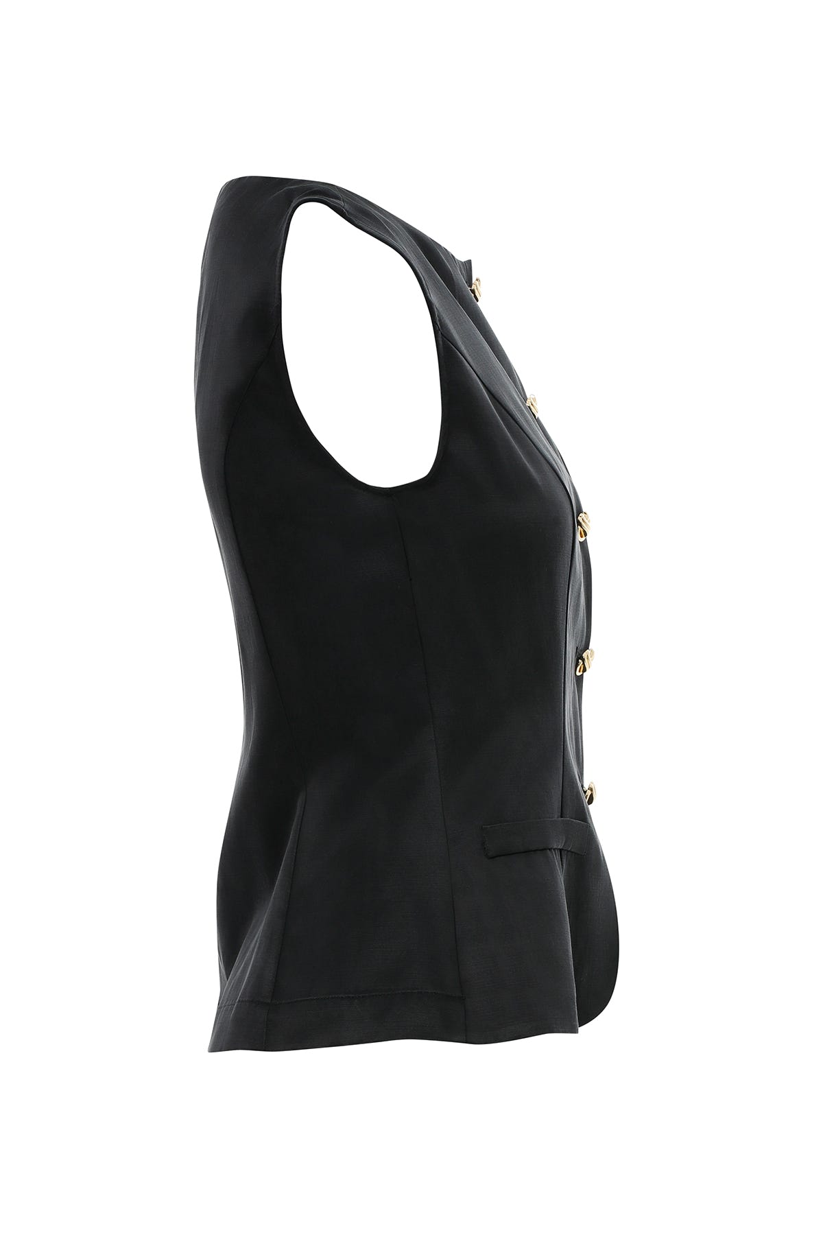 Süs Cepli Kolsuz Bluz