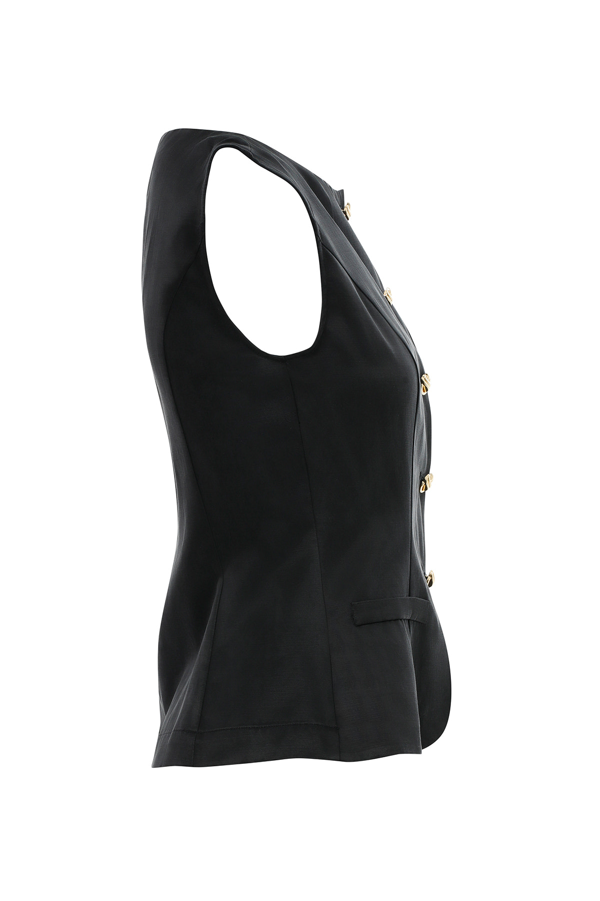 Süs Cepli Kolsuz Bluz