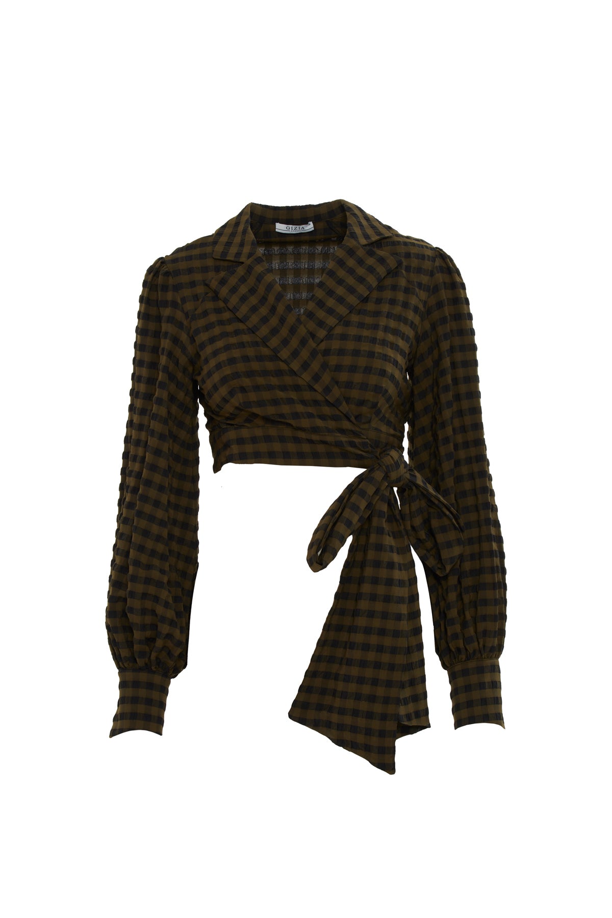 Ekose Desenli Bağlamalı Crop