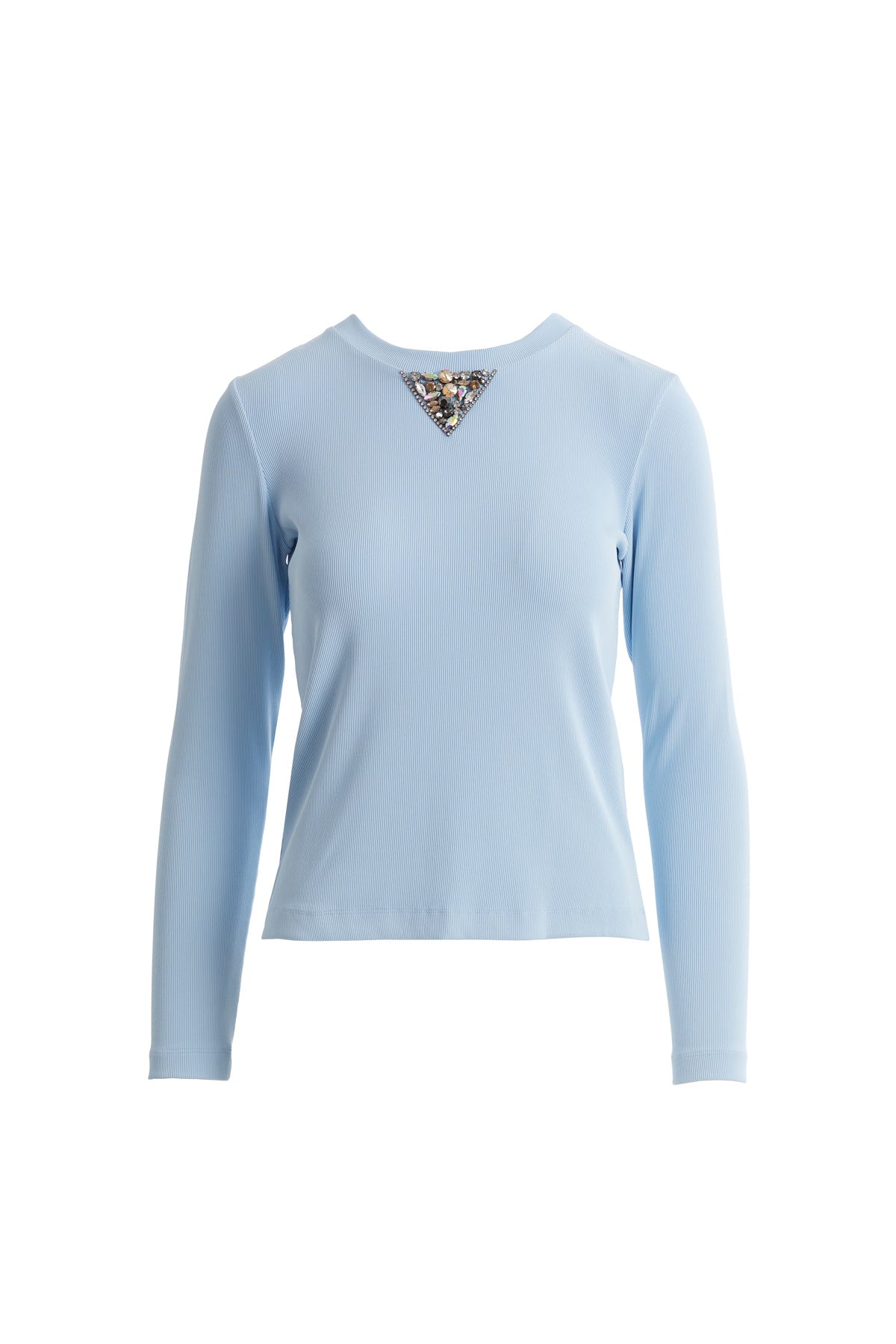 Taş Detaylı Mavi Bluz