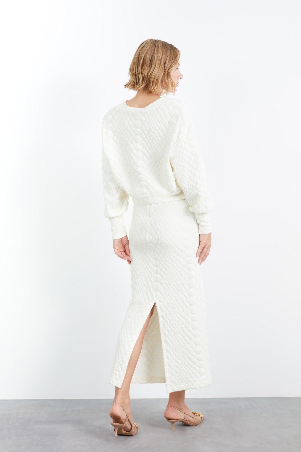 Bluz Ve Kalem Etekli Yılan Desenli Takım