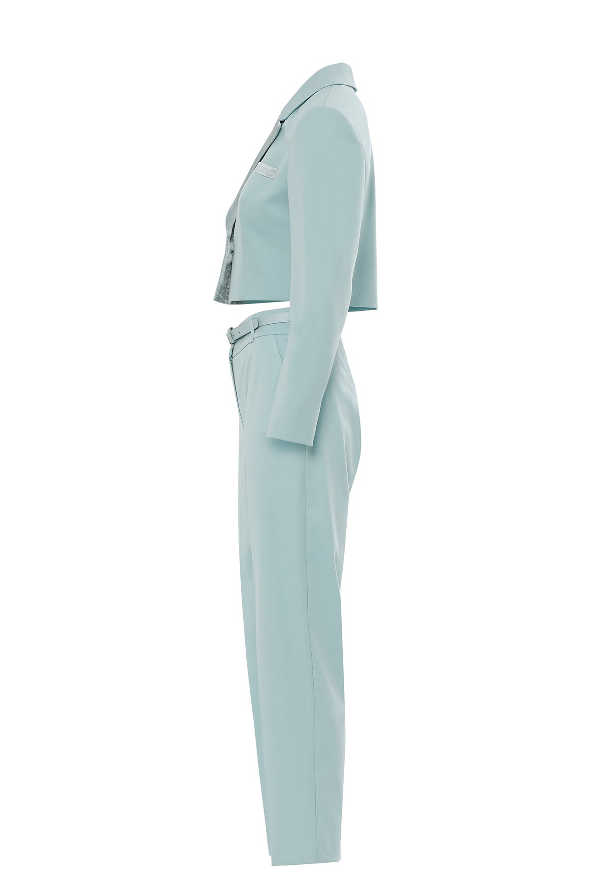 Kısa Kruvaze Ceket ve Pantolonlu Takım