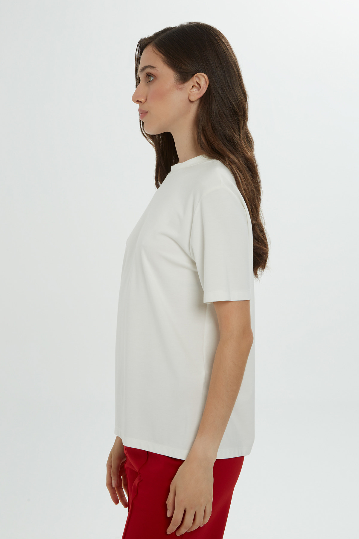 Bisiklet Yaka Kısa Kollu Basic T-shirt