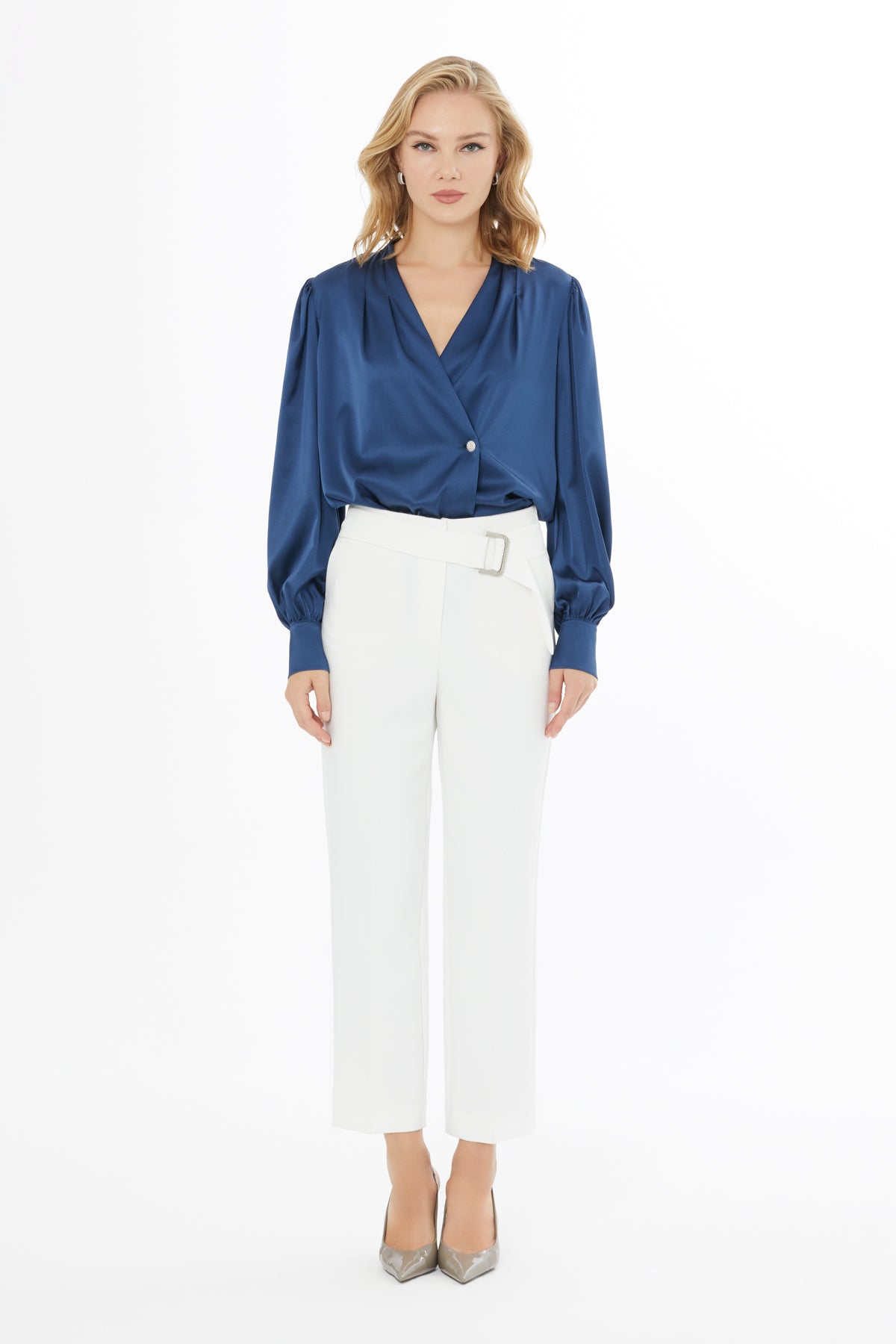 Toka Detaylı Yüksek Bel Pantolon