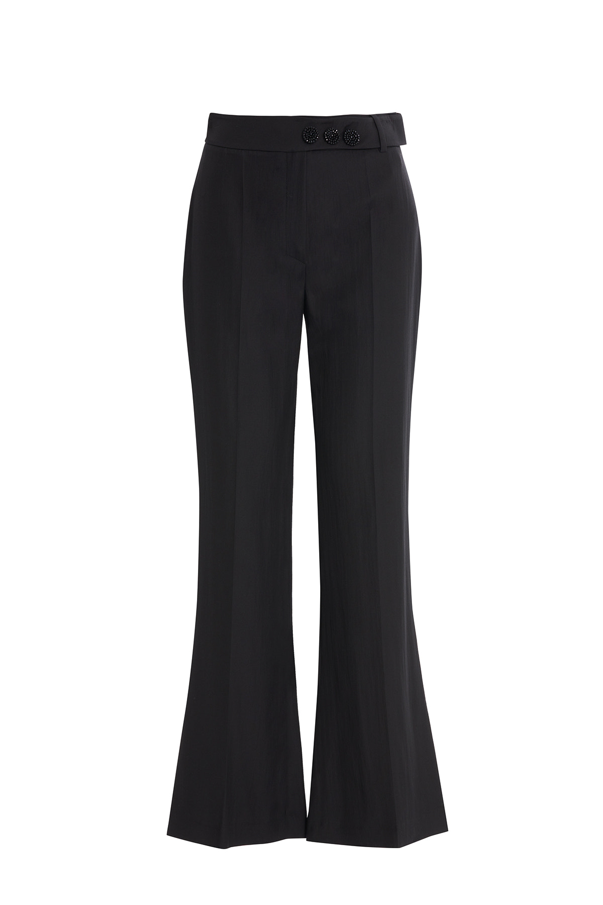 Boncuk İşlemeli Kemer Detaylı Kumaş Pantolon