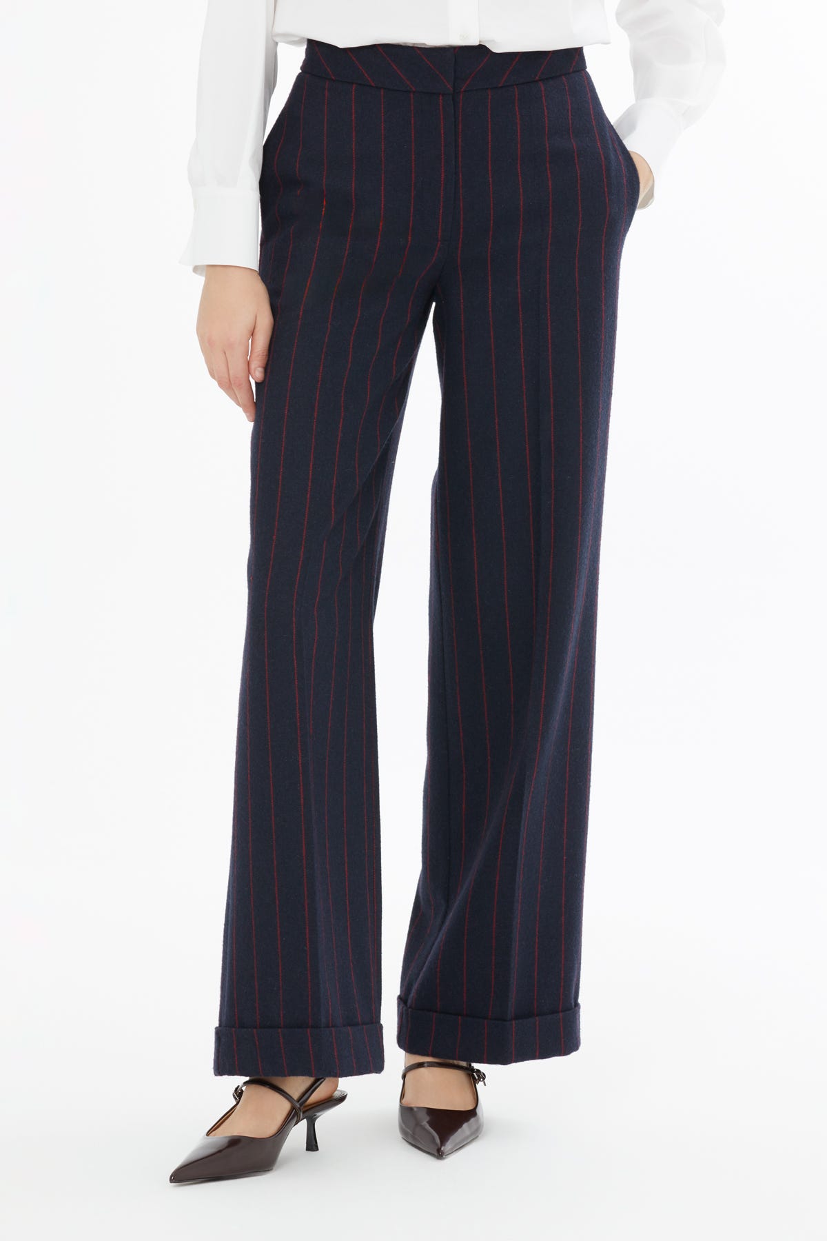 Fermuar Ve Agraf Kapamalı Duble Paçalı Pantolon