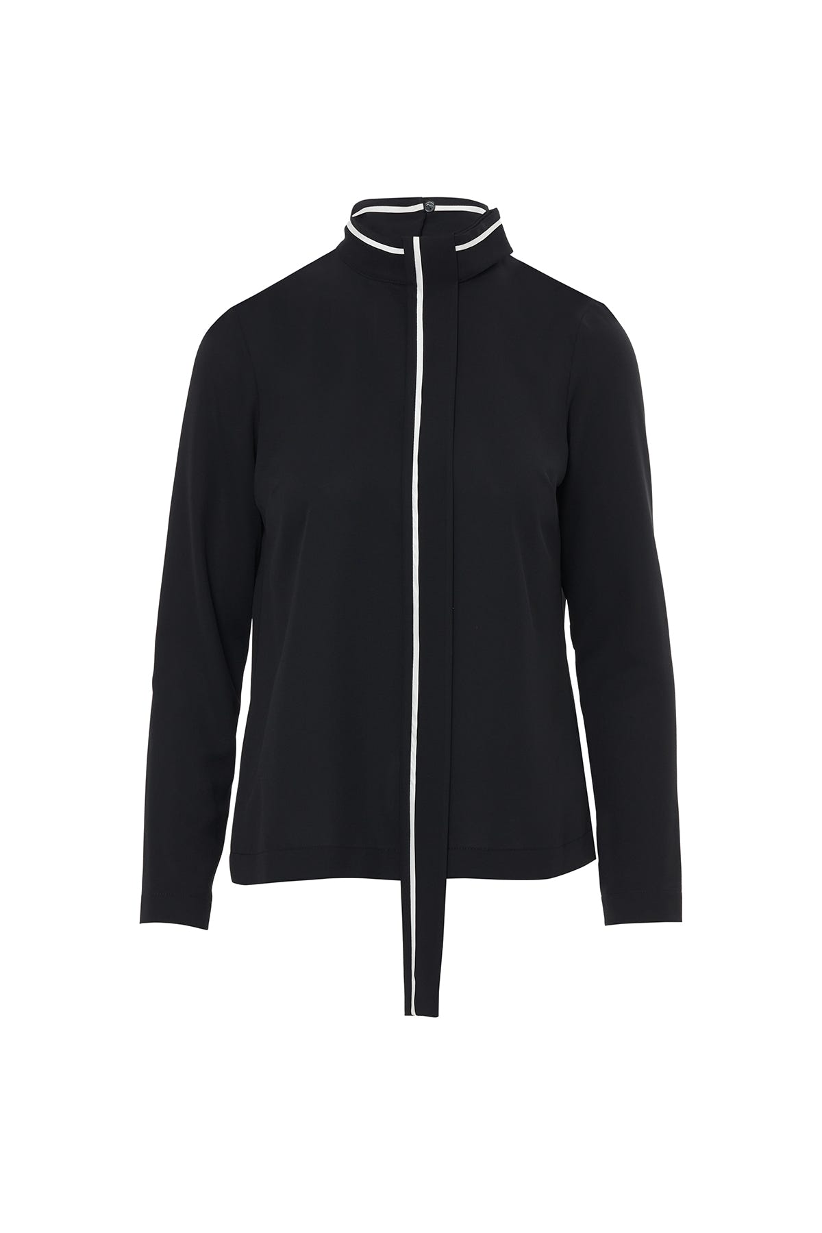 Dik Yakalı Kuşak Detaylı Arkadan Kapalı Gömlek