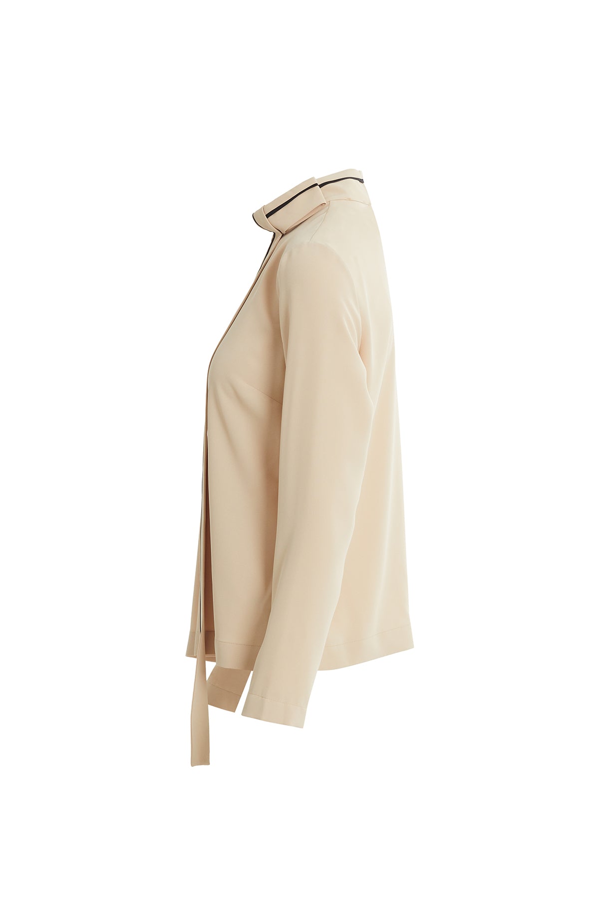 Dik Yakalı Kuşak Detaylı Gömlek