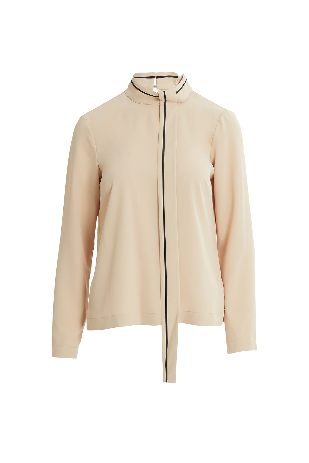 Dik Yakalı Kuşak Detaylı Gömlek