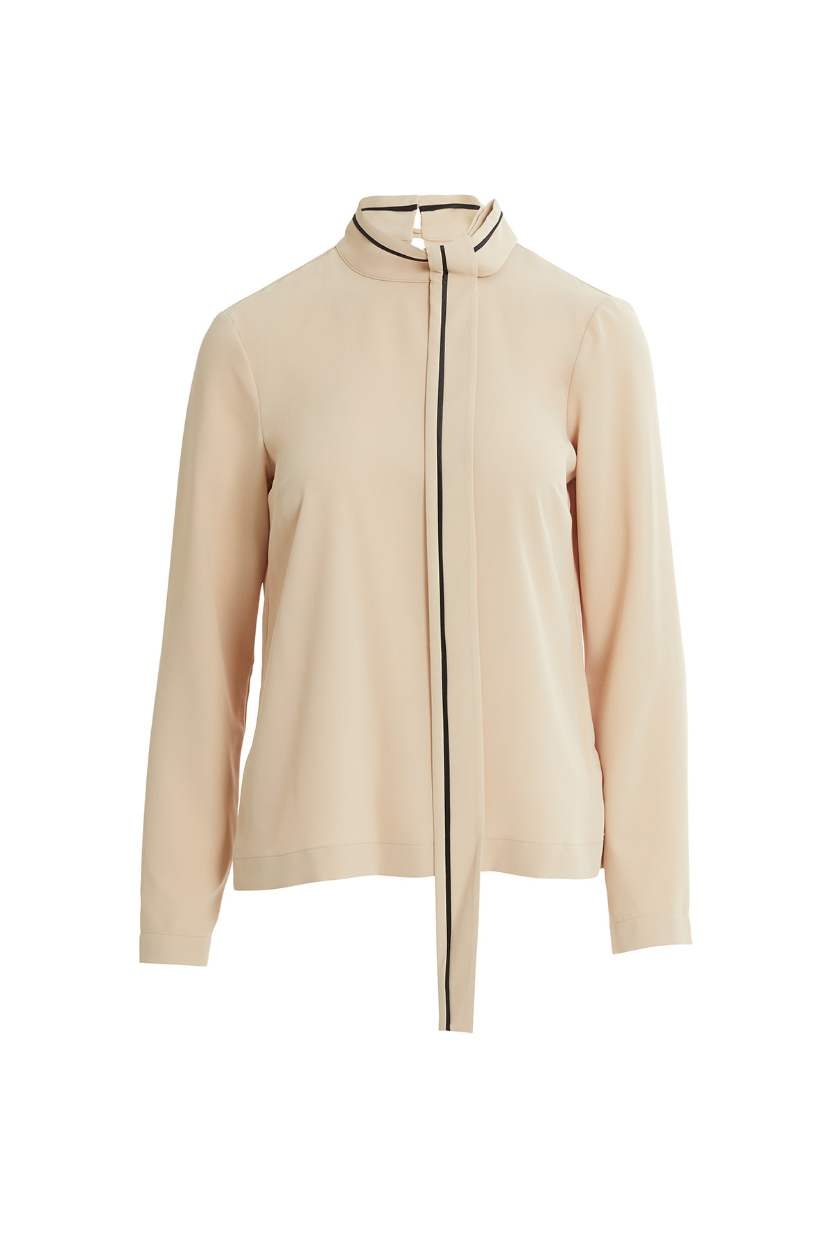 Dik Yakalı Kuşak Detaylı Gömlek