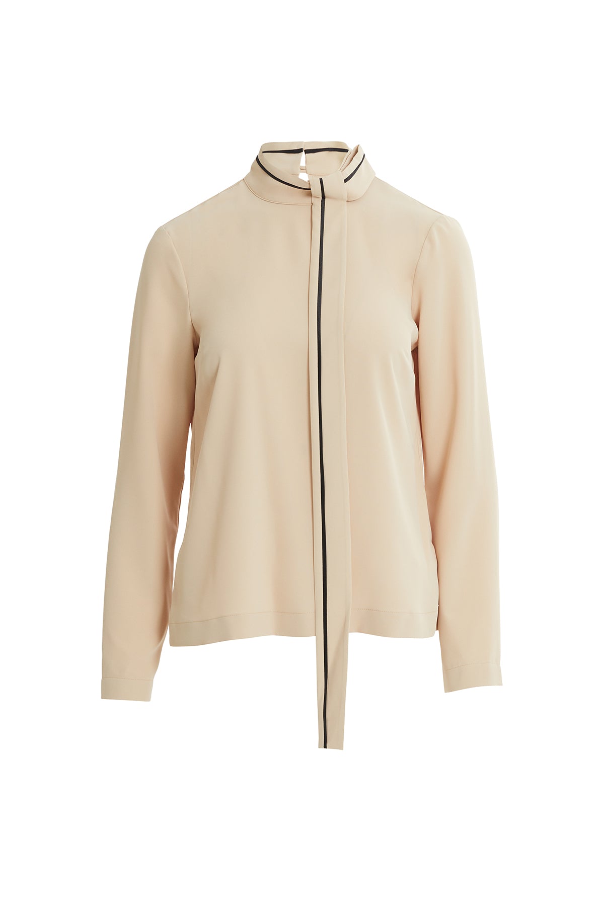 Dik Yakalı Kuşak Detaylı Gömlek