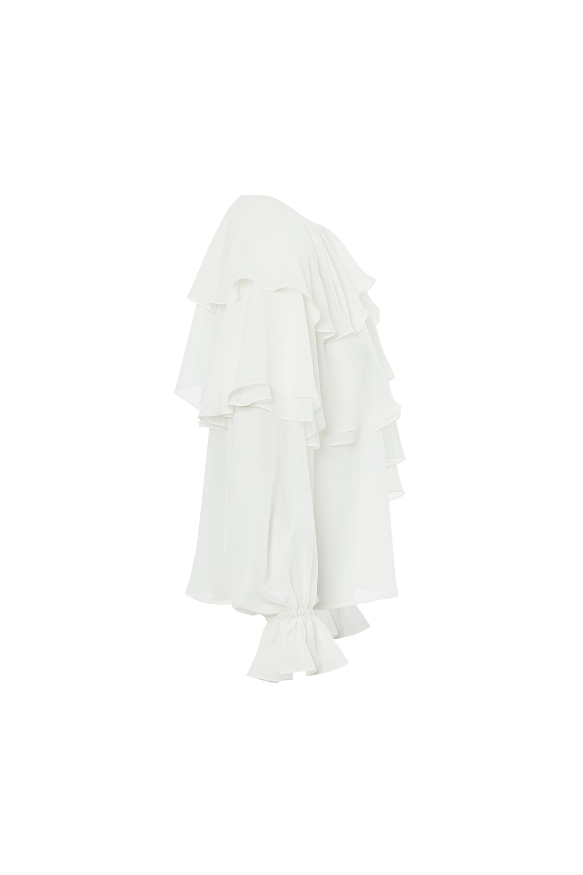 Volanlı Uzun Kollu Kollar Lastikli Kadın Bluz